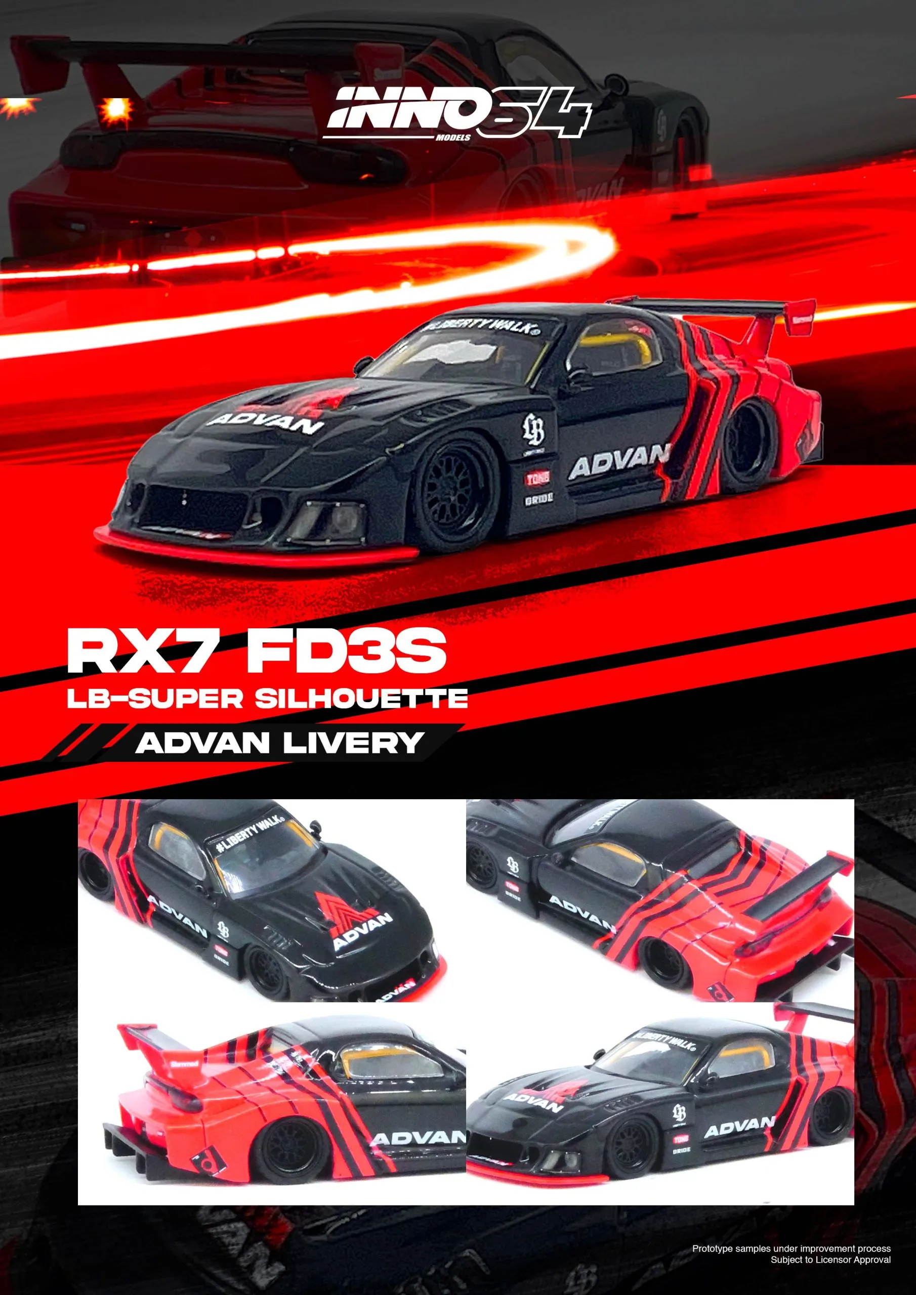INNO64 LBWK Mazda RX7 (FD3S) LB-SUPER Silhouette ADVAN Livery