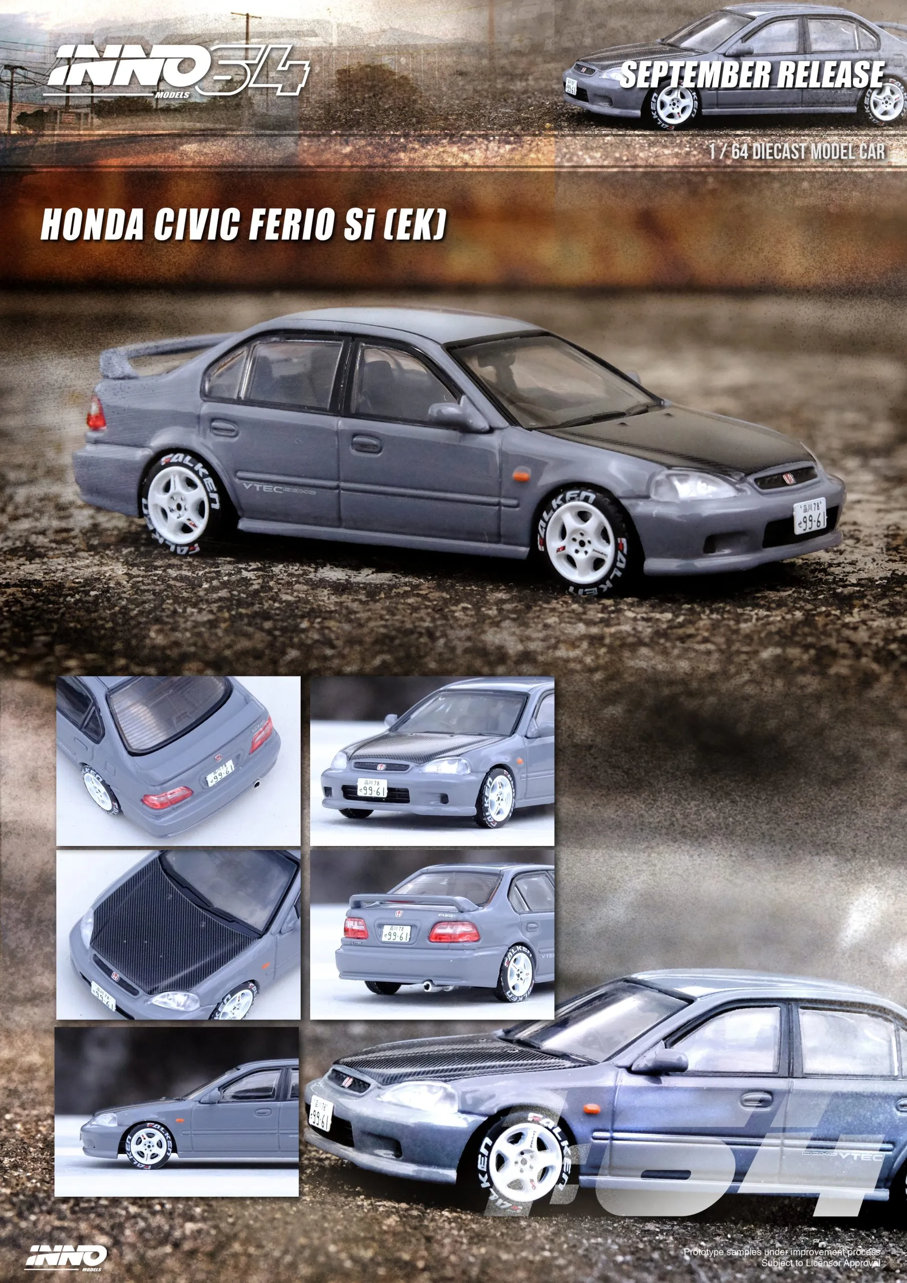 INNO64 HONDA CIVIC FERIO Si (EK) Cement Grey