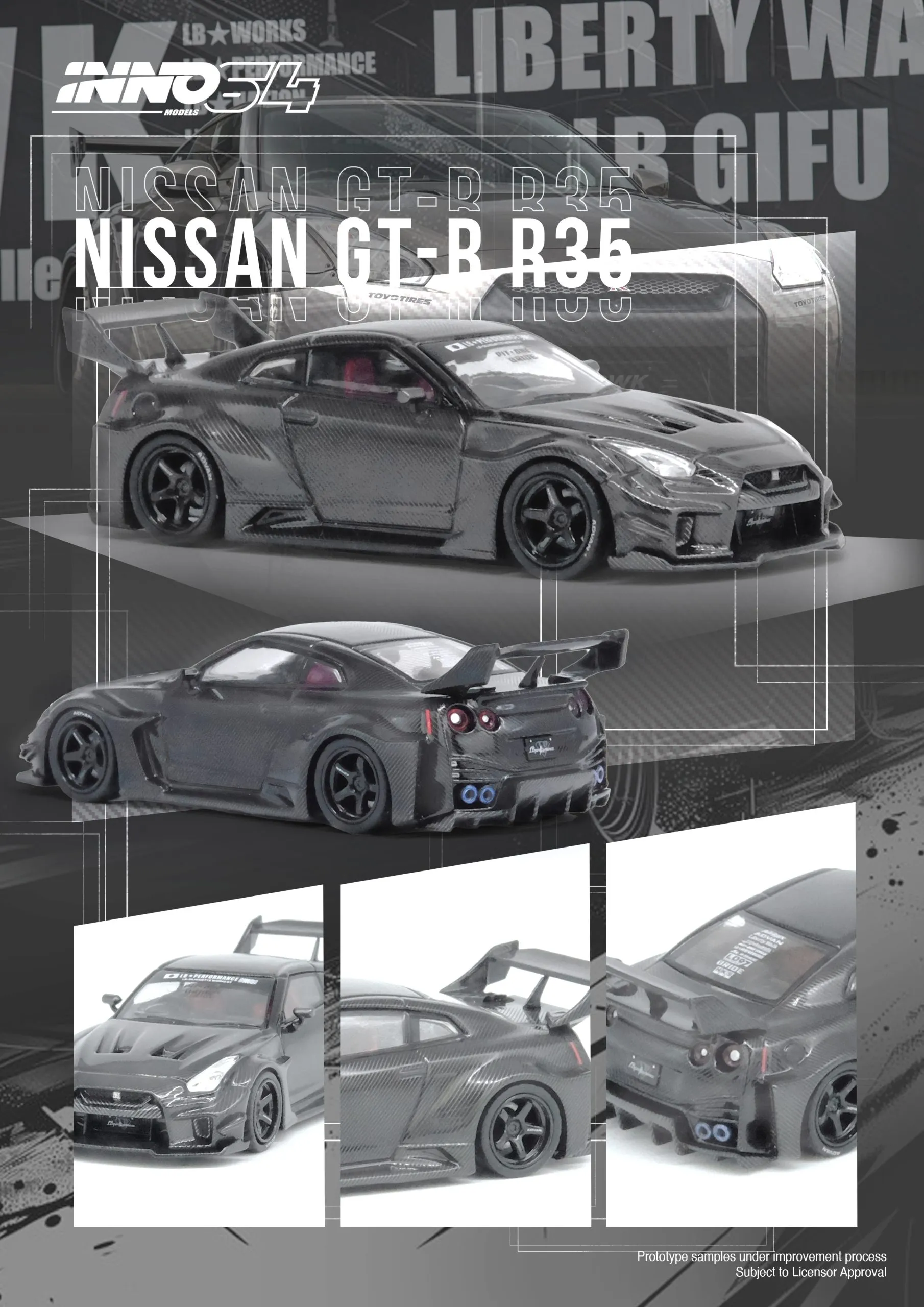 INNO64 NISSAN GT-R (R35) LBWK SUPER SILHOUETTE 35GT-RR Full Carbon