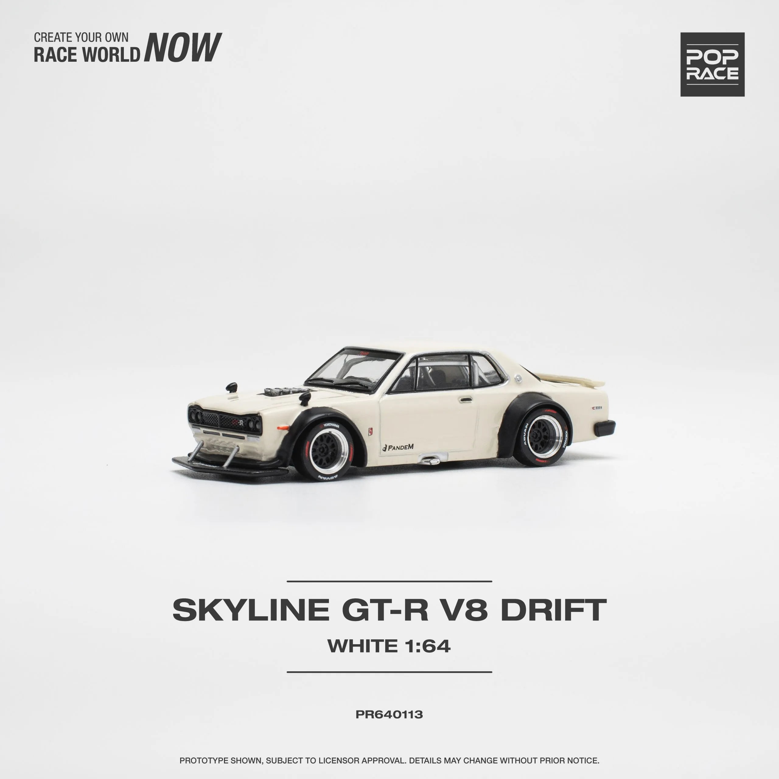 POP RACE Nissan Skyline GT-R V8 Drift ( Hakosuka ) White