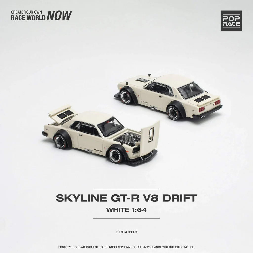 POP RACE Nissan Skyline GT-R V8 Drift ( Hakosuka ) White