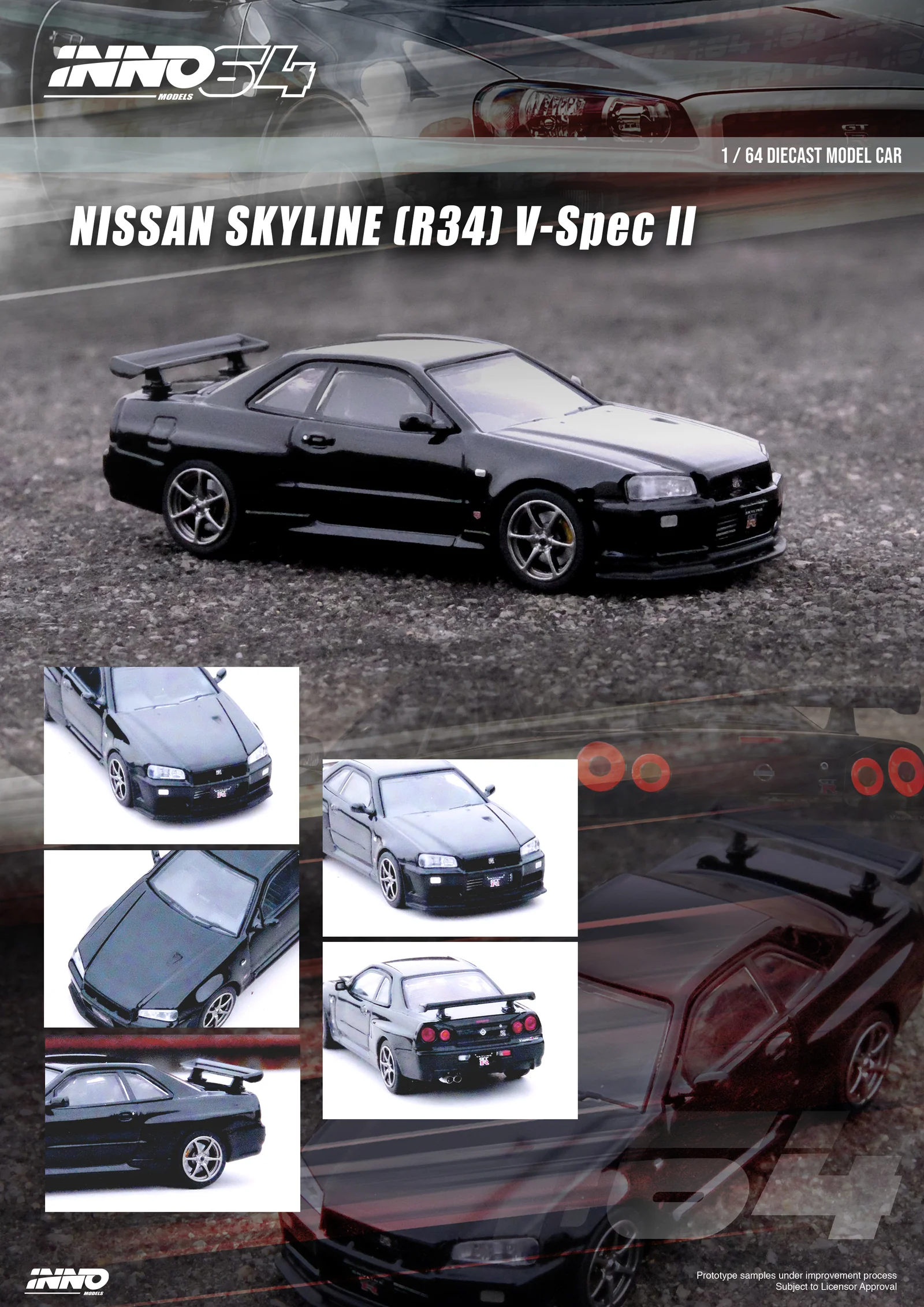 INNO64 Nissan Skyline GT-R (R34) V-Spec II Black