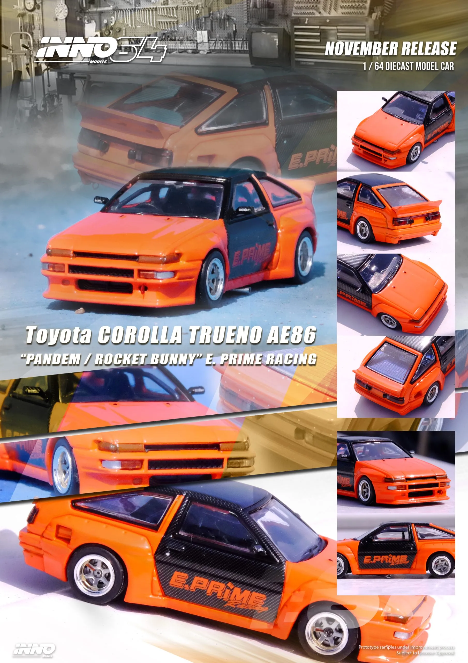INNO64 TOYOTA COROLLA TRUENO AE86 'PANDEM / ROCKET BUNNY' E. PRIME RACING