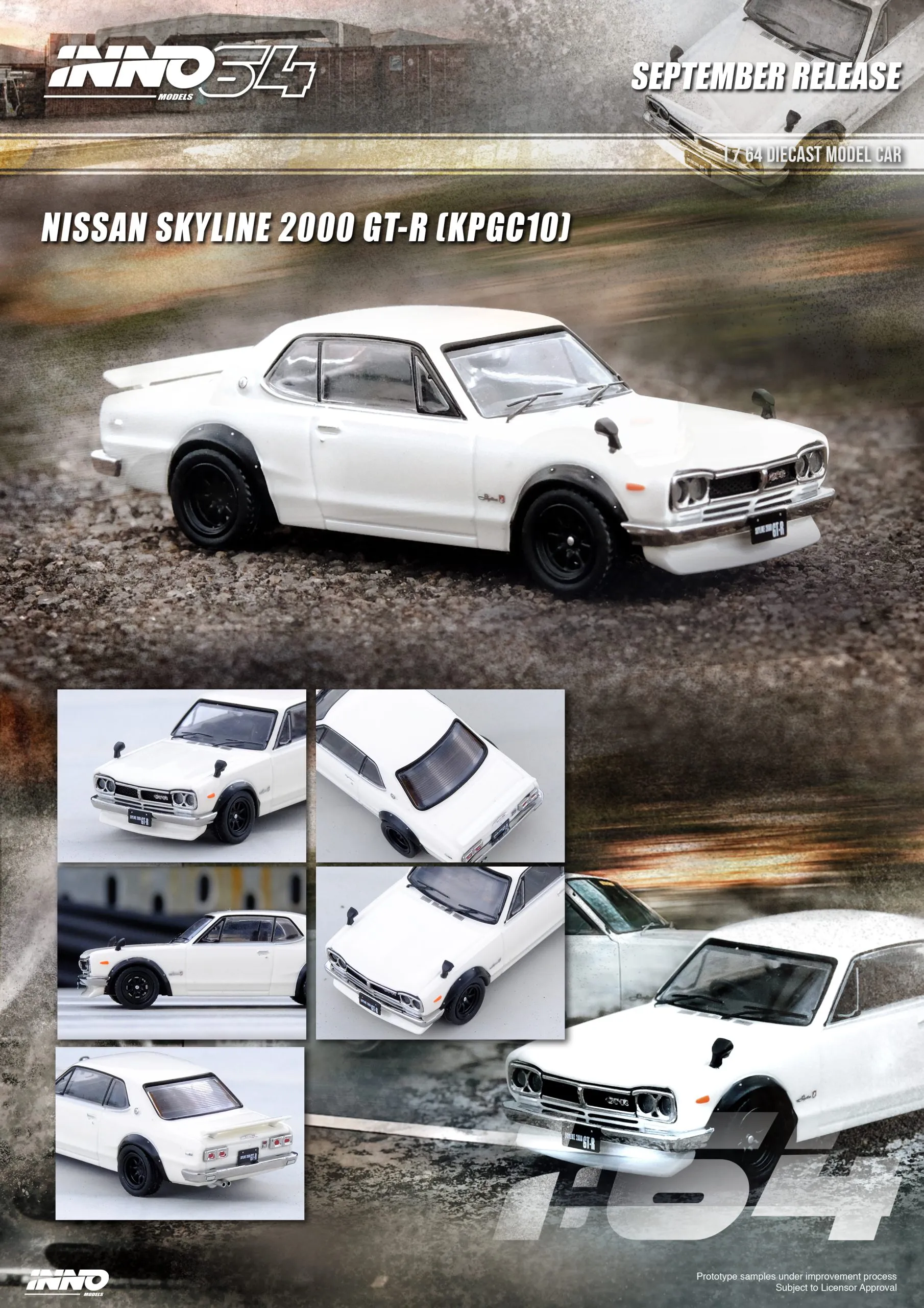 INNO64 NISSAN SKYLINE 2000 GT-R (KPGC10) White