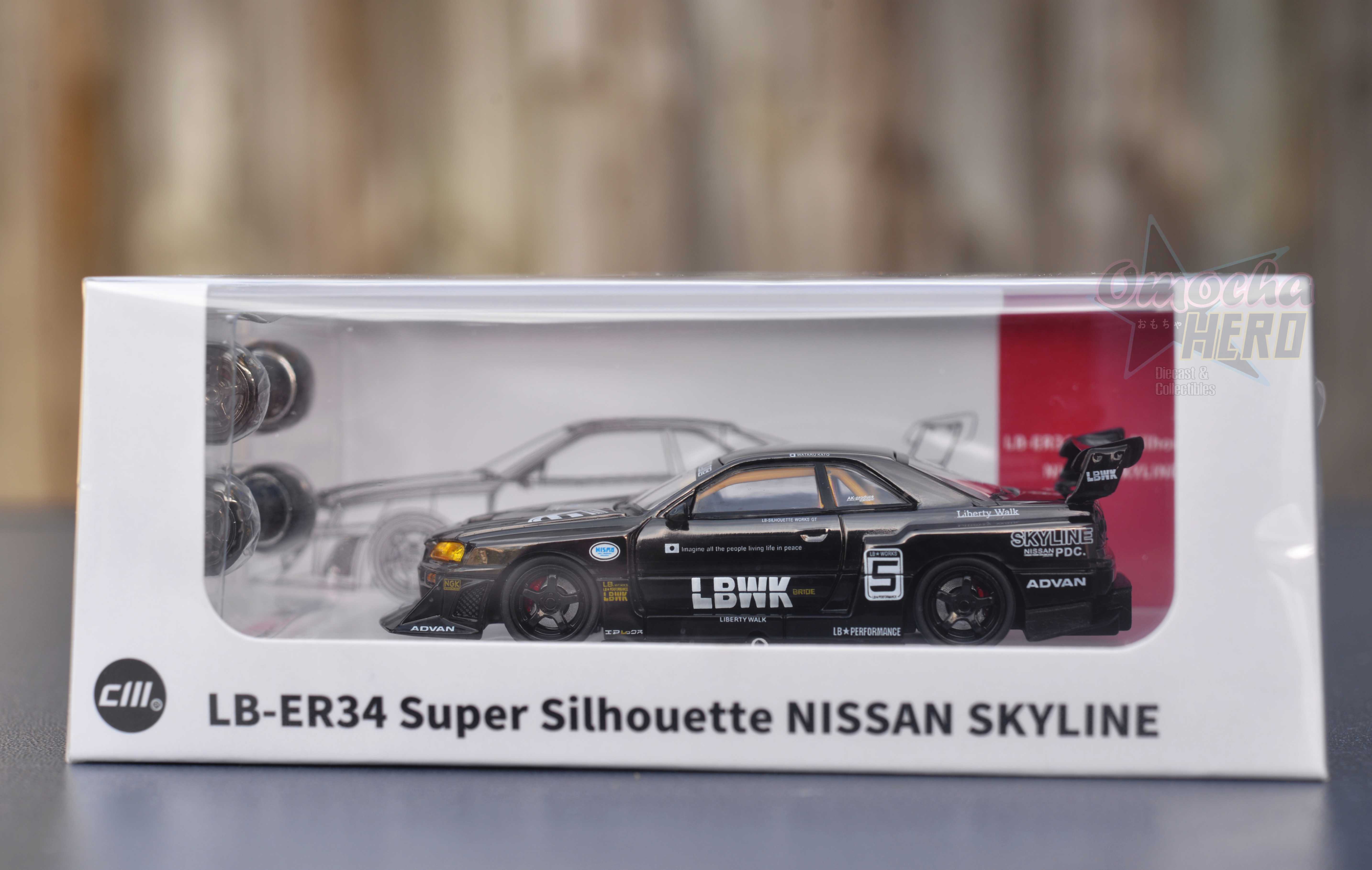 CM R34 Super Silhouette LBWK Nissan Skyline Plating Black