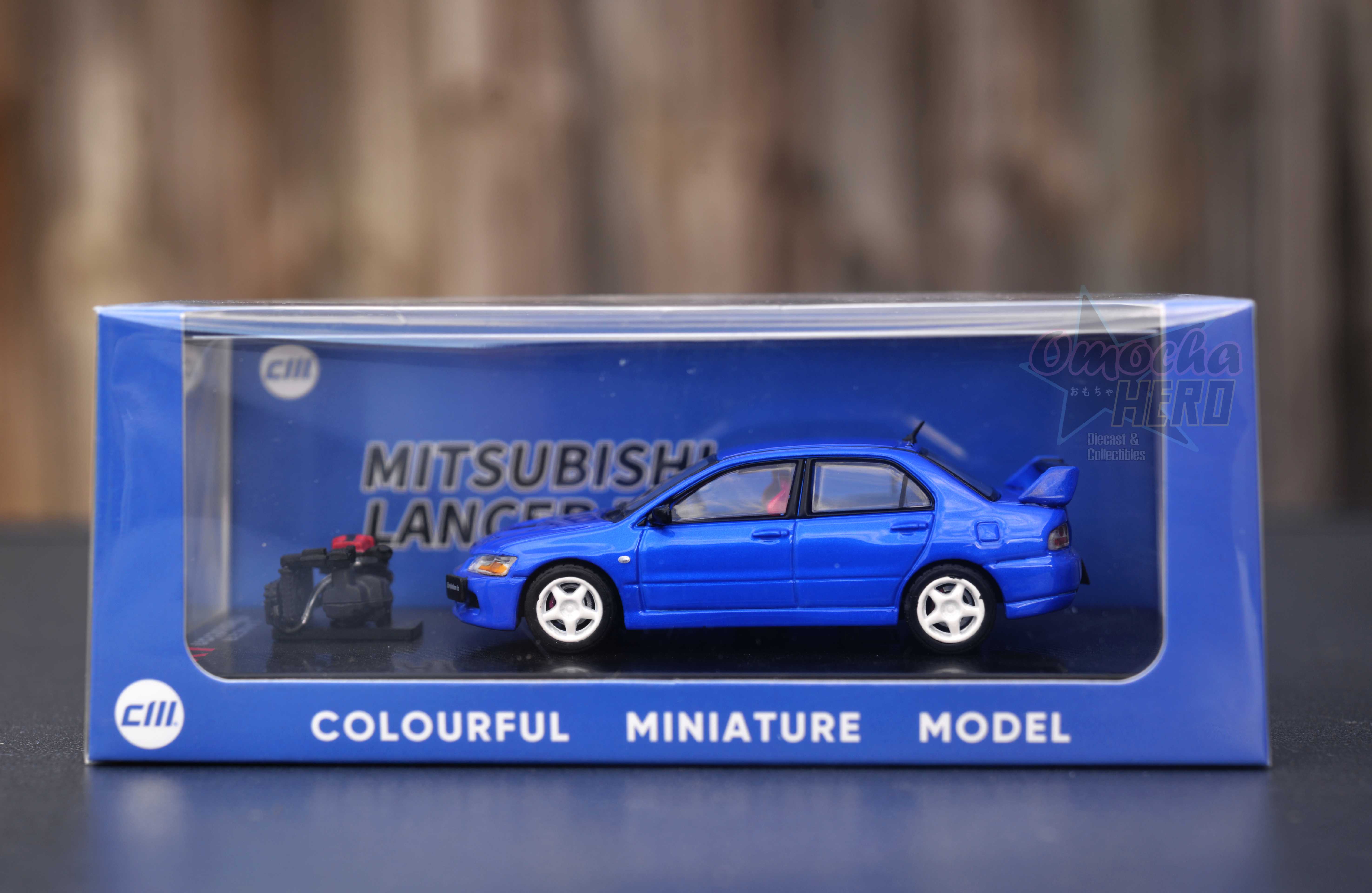 CM Mitsubishi Lancer Evo IX Blue w/ engine