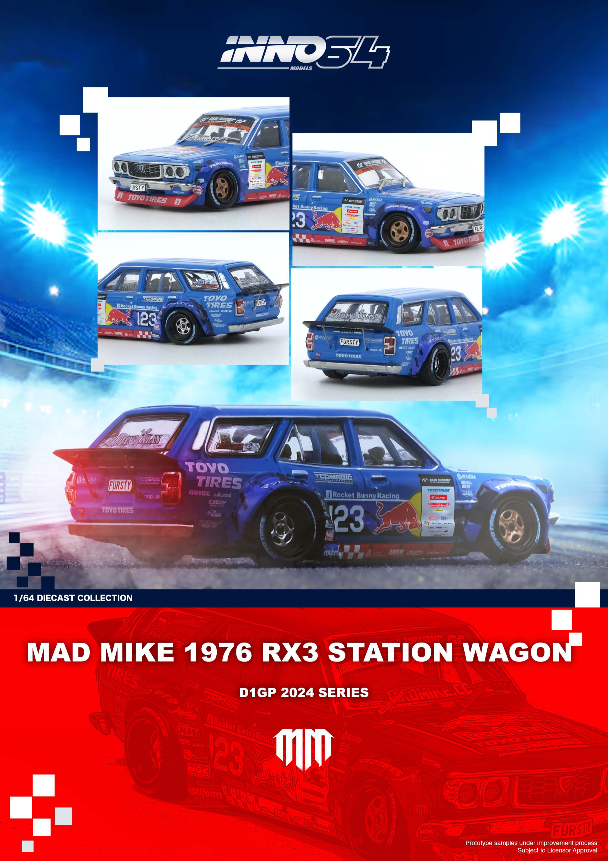 INNO64 MAD MIKE 1976 MAZDA RX3 Station Wagon D1GP Series 2024