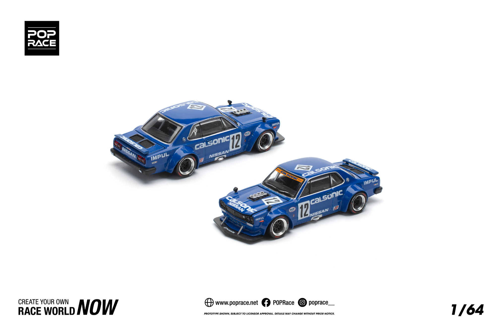 Pop Race SKYLINE GT-R V8 DRIFT (HAKOSUKA) - CALSONIC