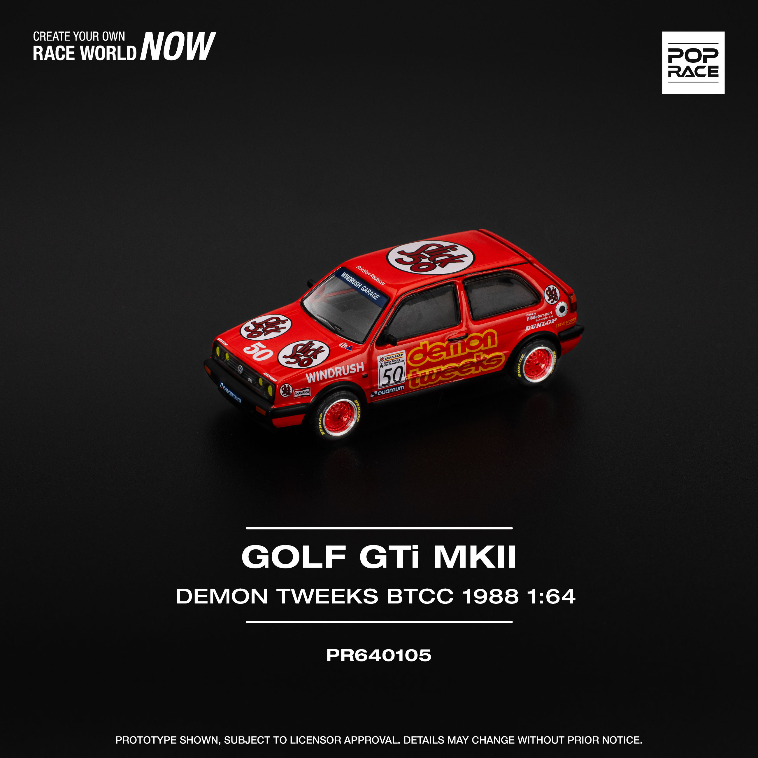 Pop Race GOLF GTI MkII - TEAM DEMON TWEEKS BTCC 1988