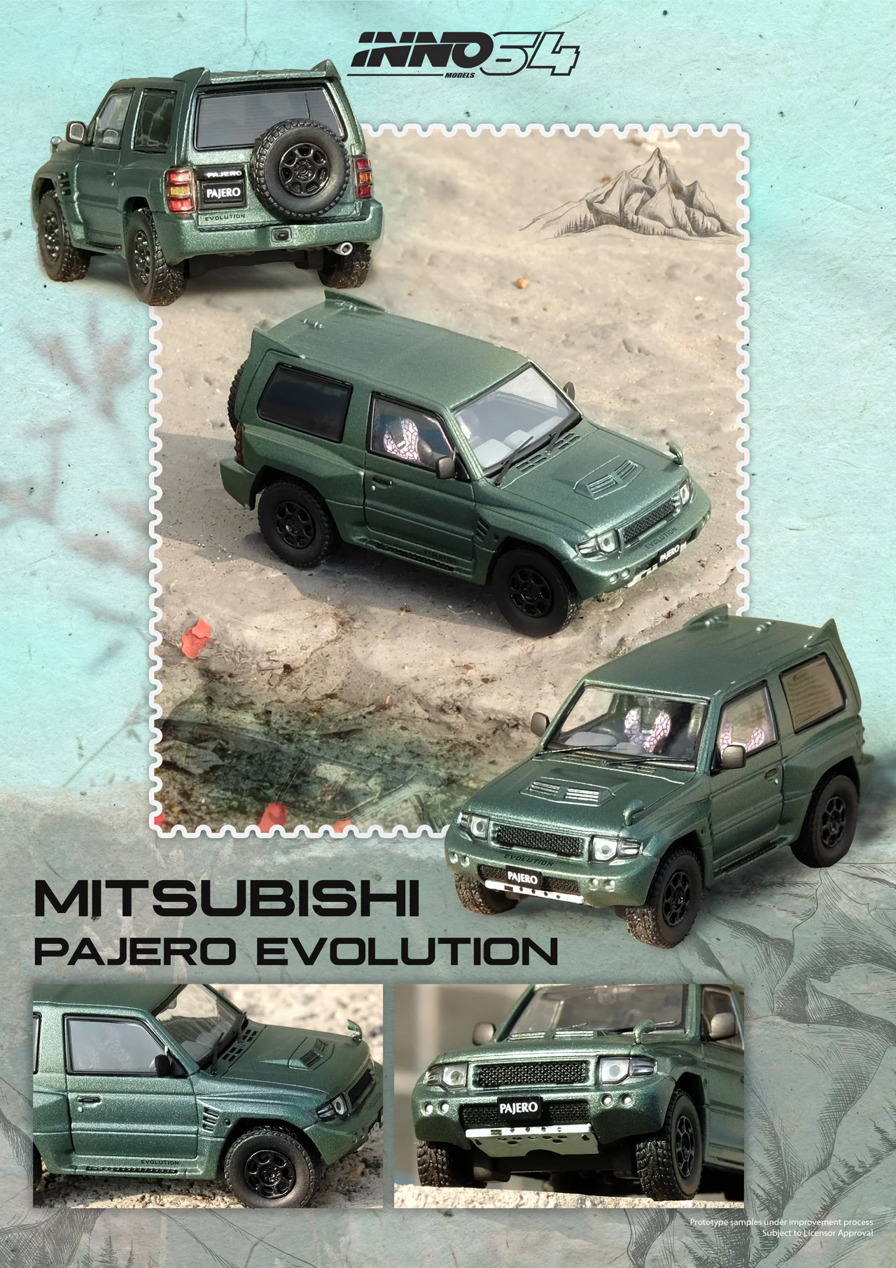 INNO64 MITSUBISHI PAJERO EVOLUTION Satin Green