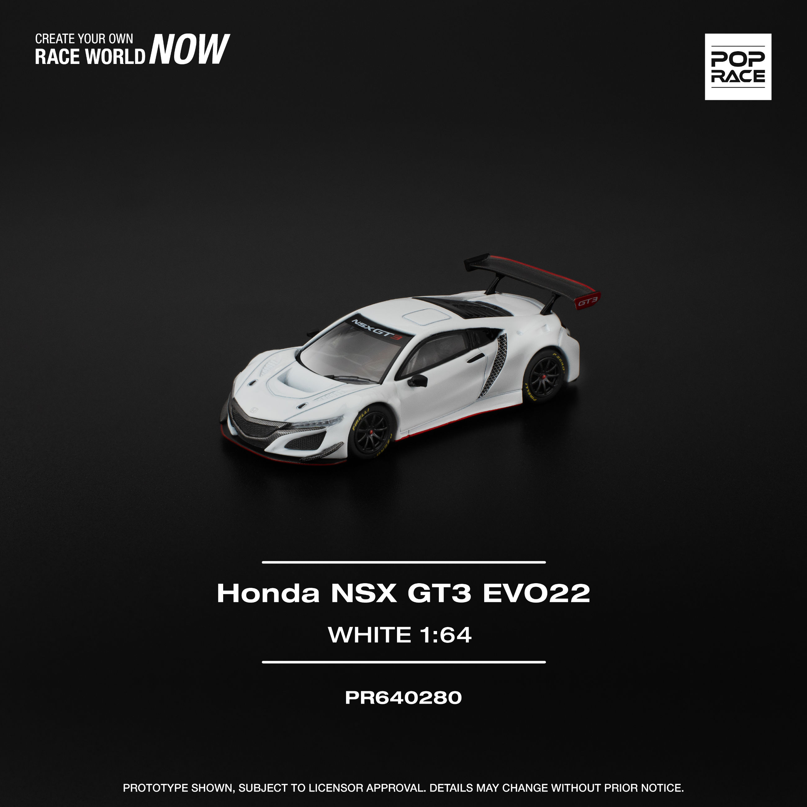 Pop Race HONDA NSX GT3 EVO22 - WHITE