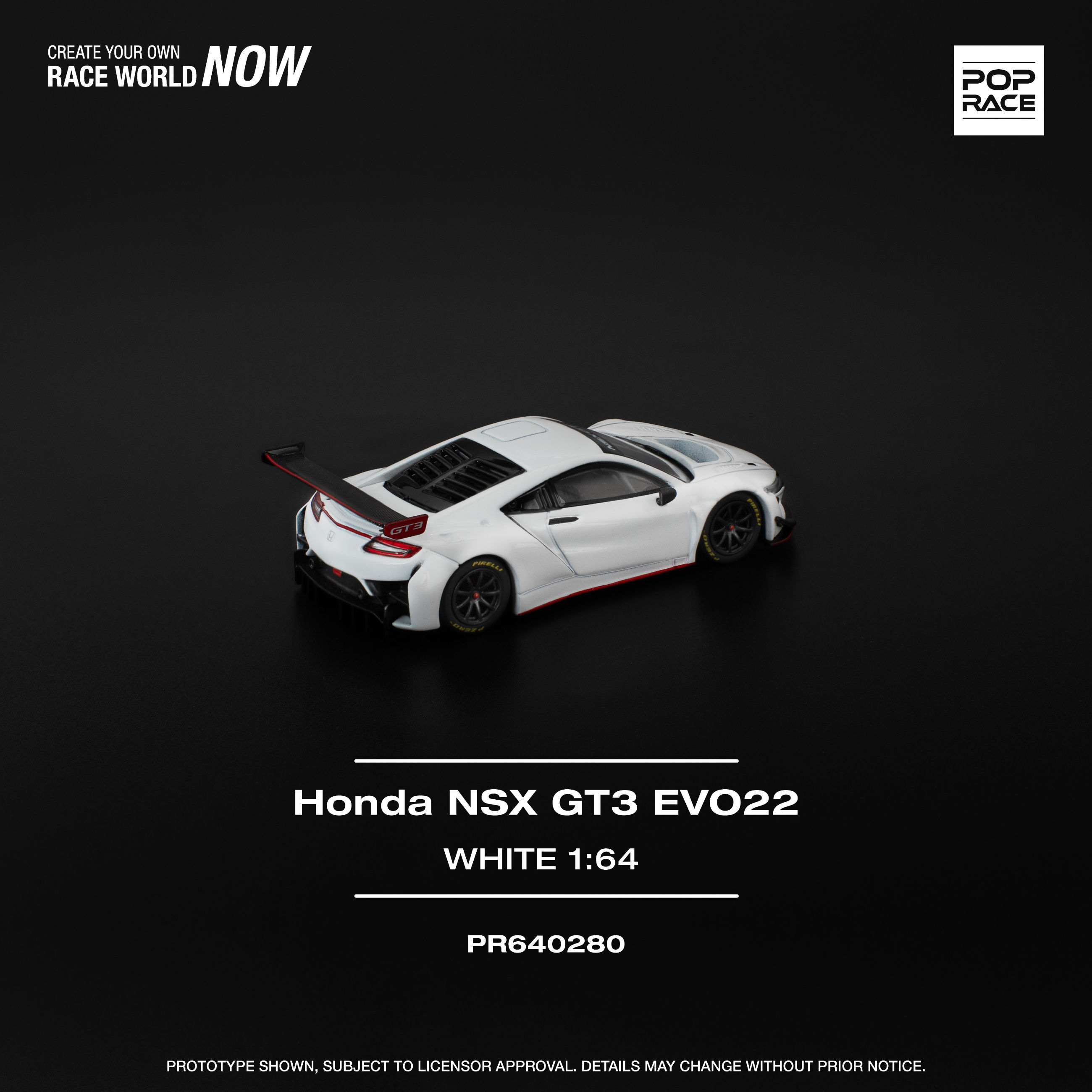 Pop Race HONDA NSX GT3 EVO22 - WHITE