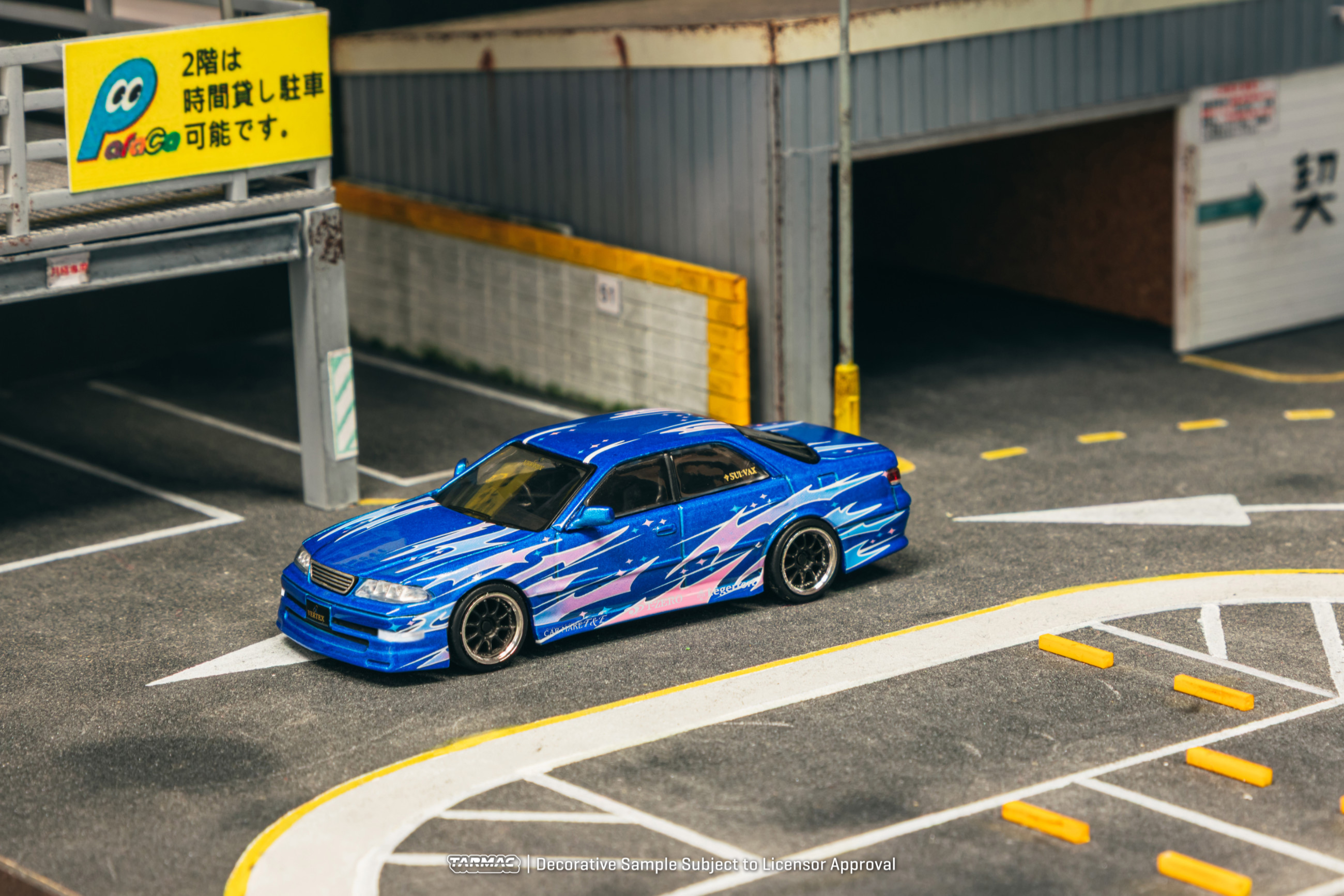 Tarmac Works VERTEX Toyota Mark II JZX100 Blue Metallic