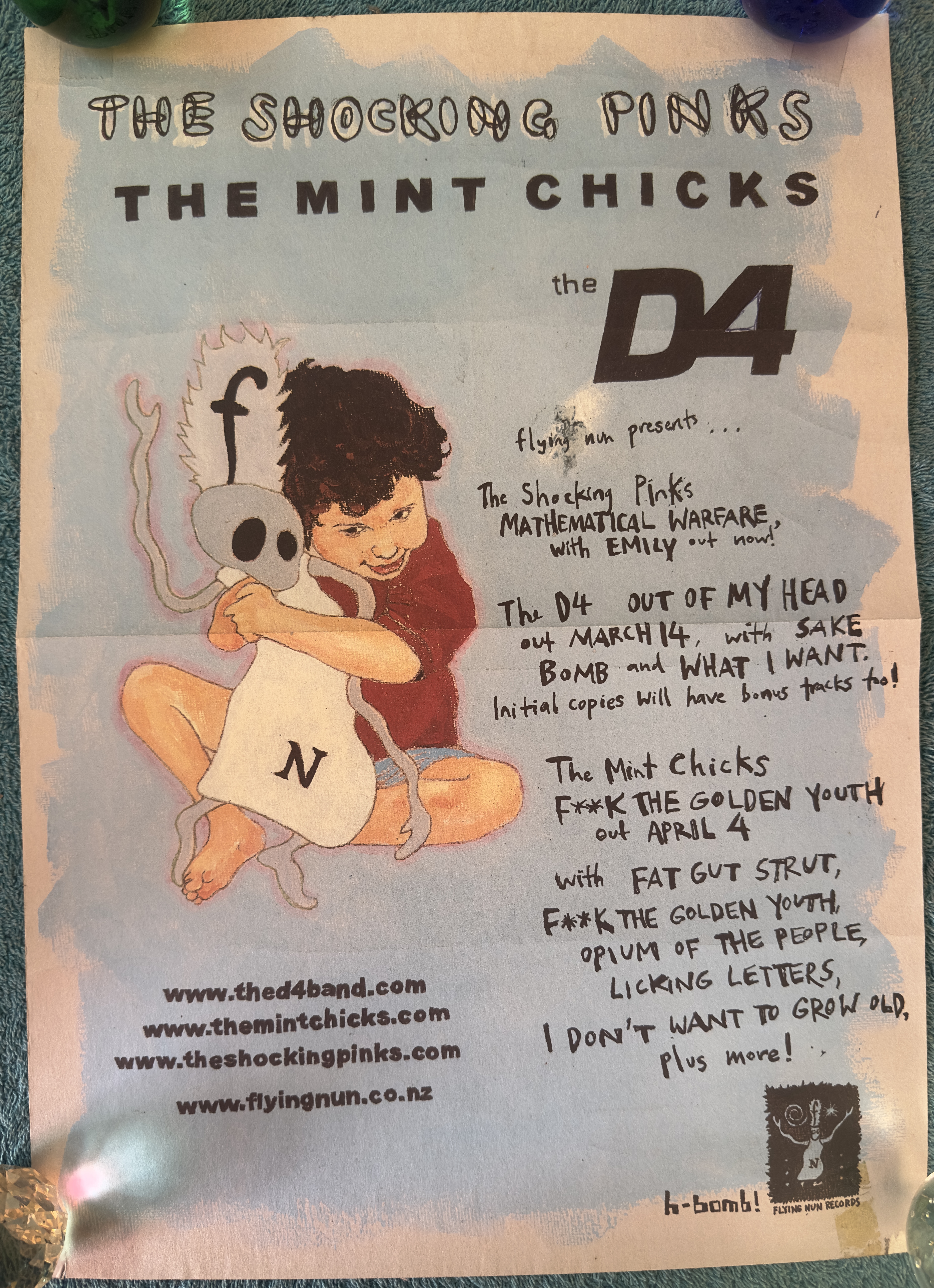 The Shocking Pinks, The Mint Chicks, and The D4