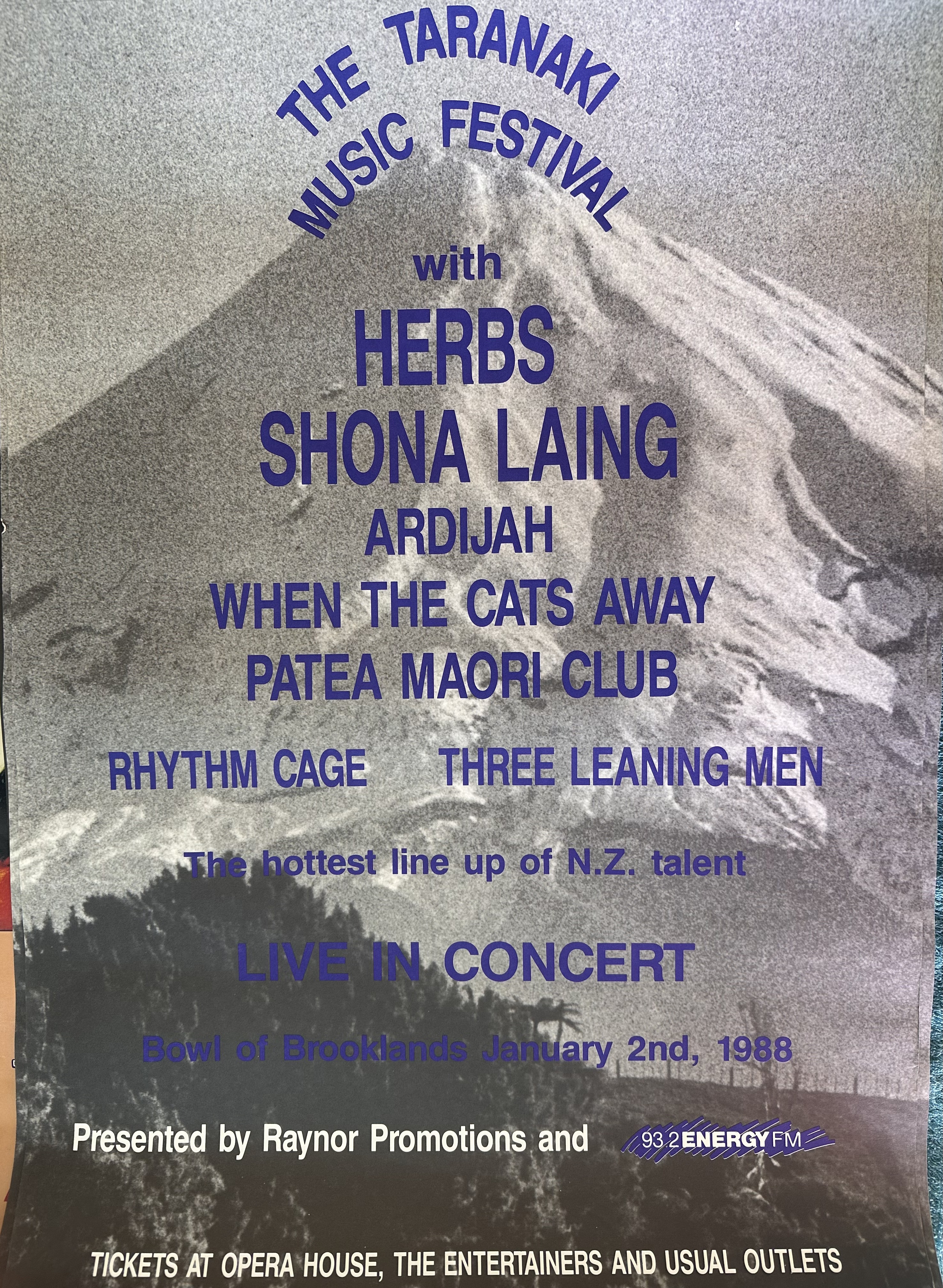 The Taranaki Music Festival Poster HERBS 1998