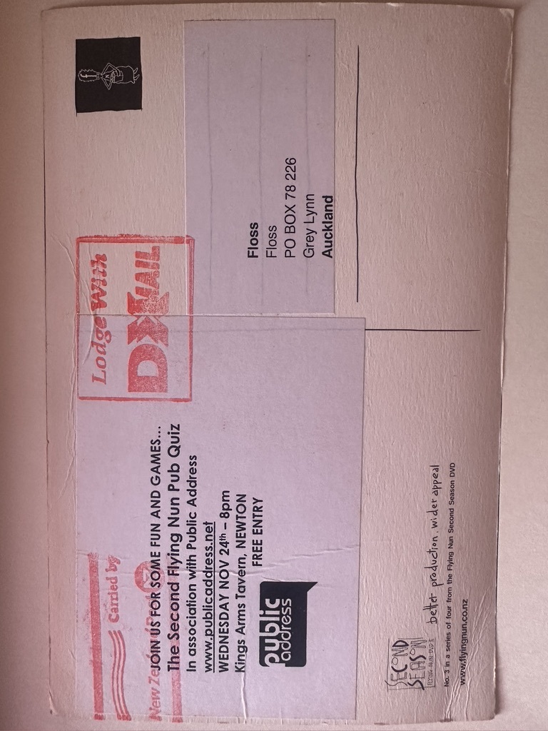 Flying Nun Second Season Postcard invite to Pub Quiz (2)
