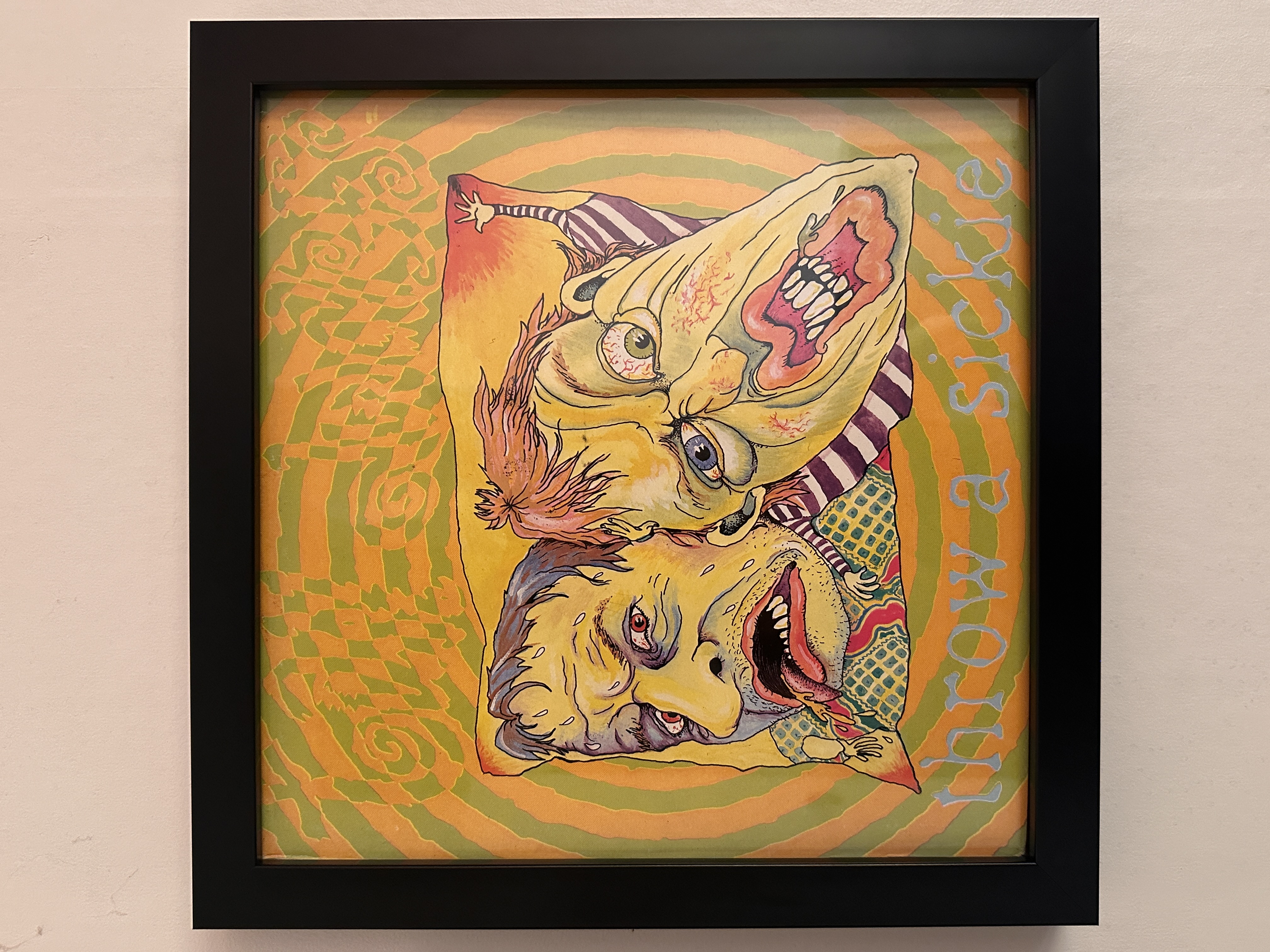 Tall Dwarfs - Throw A Sickie (1986) Glass Framed Awesome Artwork!