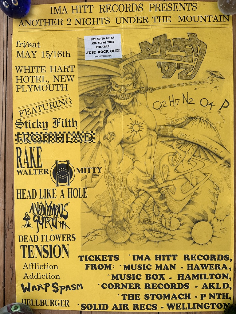 MUSH 1992 Vintage New Plymouth Gig Poster