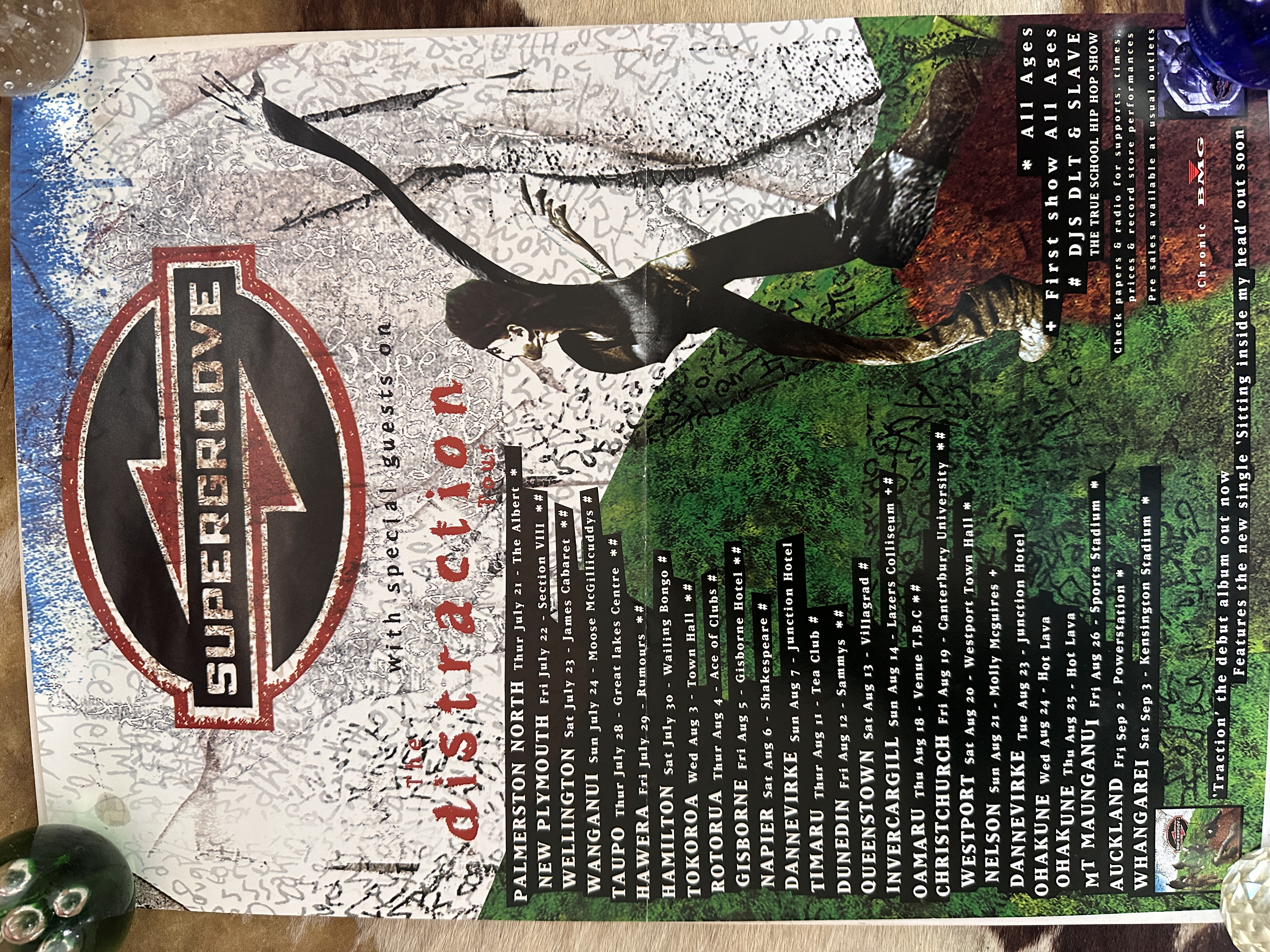 SUPERGROOVE 1994 "the distraction tour" A3 poster