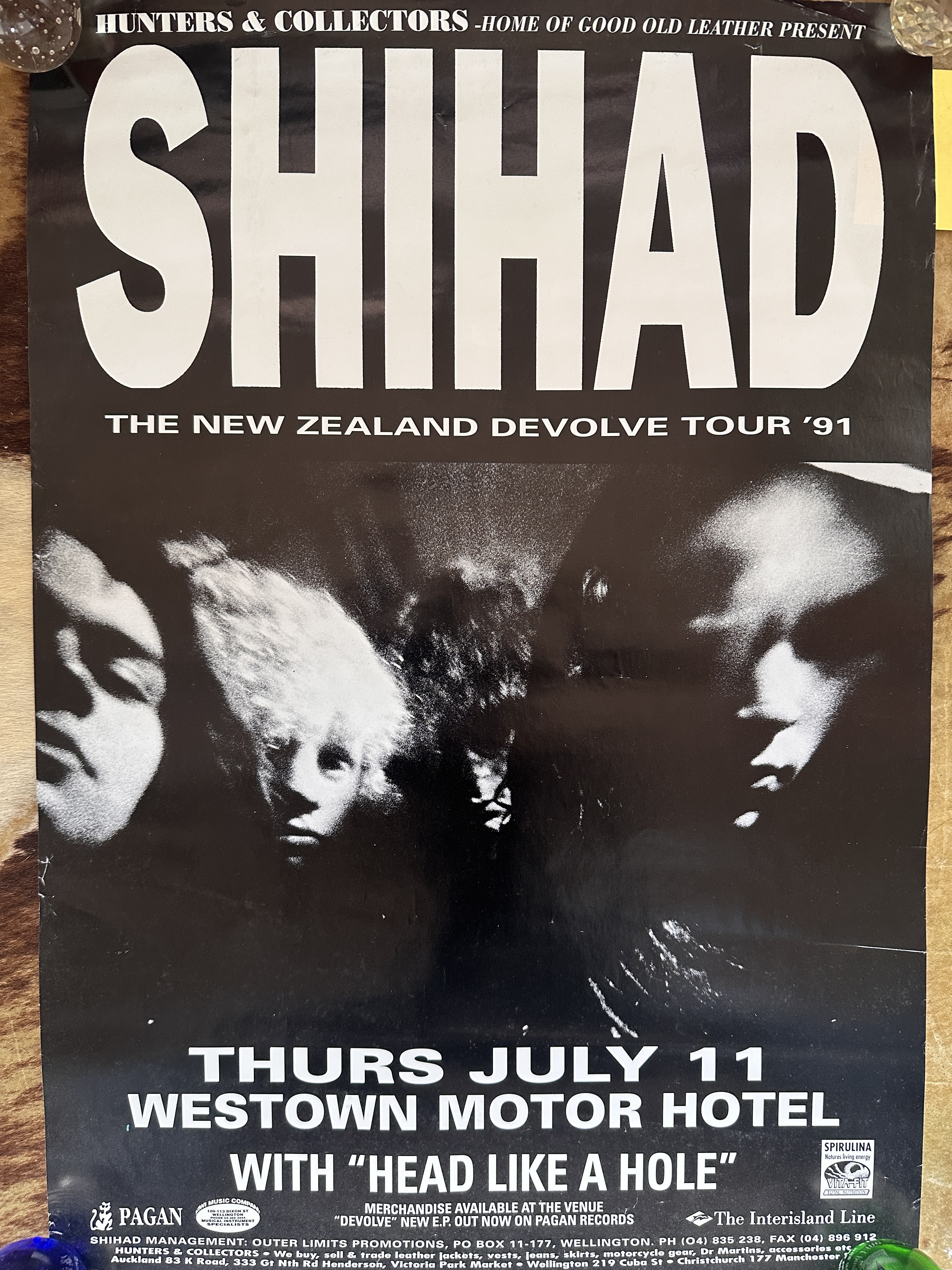 Shihad 1991 NZ DEVOLVE Tour Poster A2