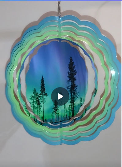 Aurora Borealis themed 8-inch wind spinner
