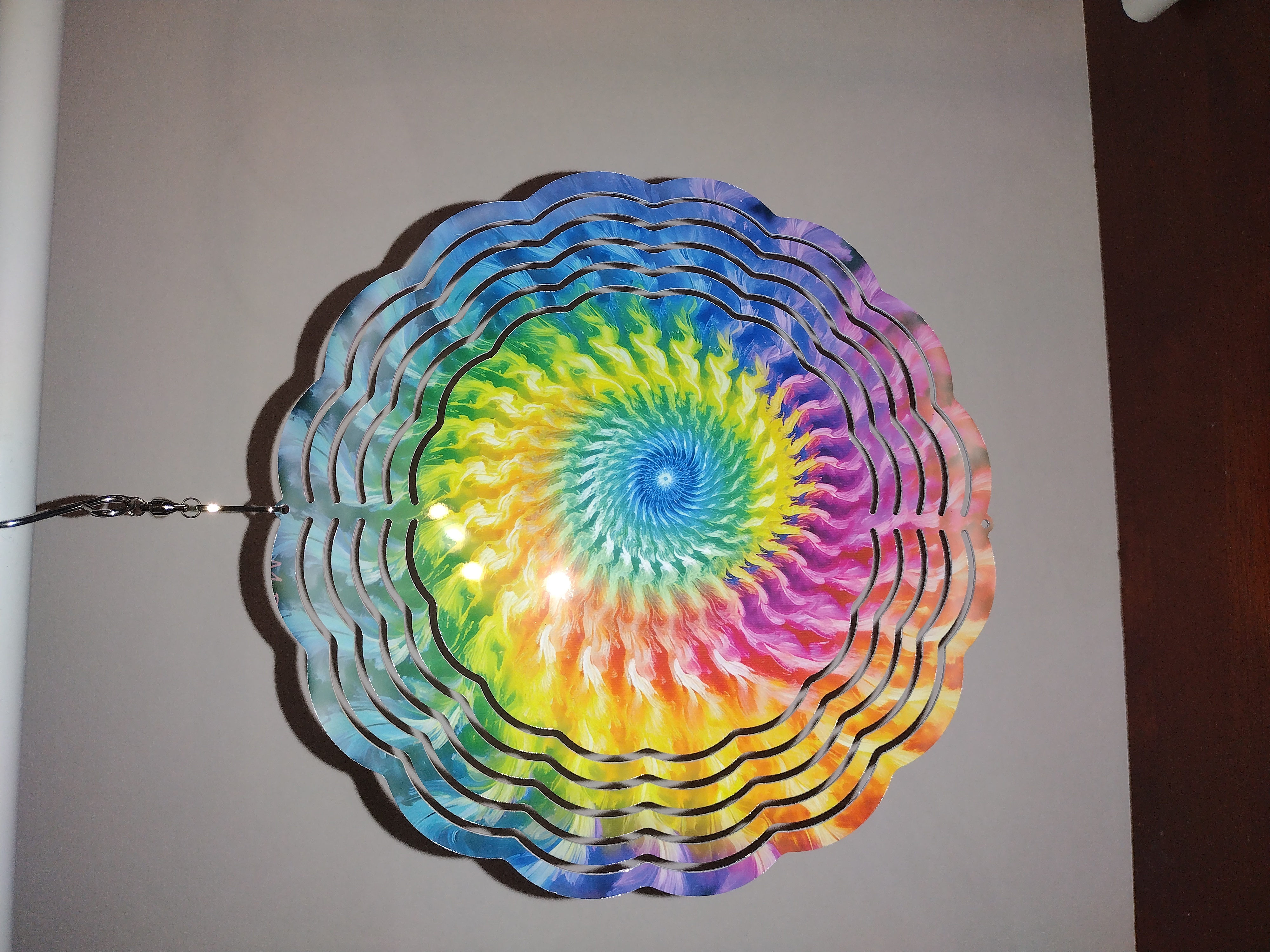 Brightly colored 8-inch wind spinner