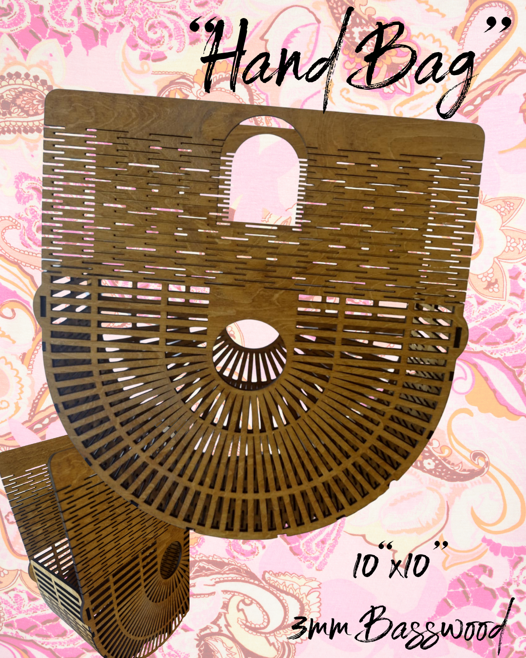 Wooden "U-shaped"  Handbag