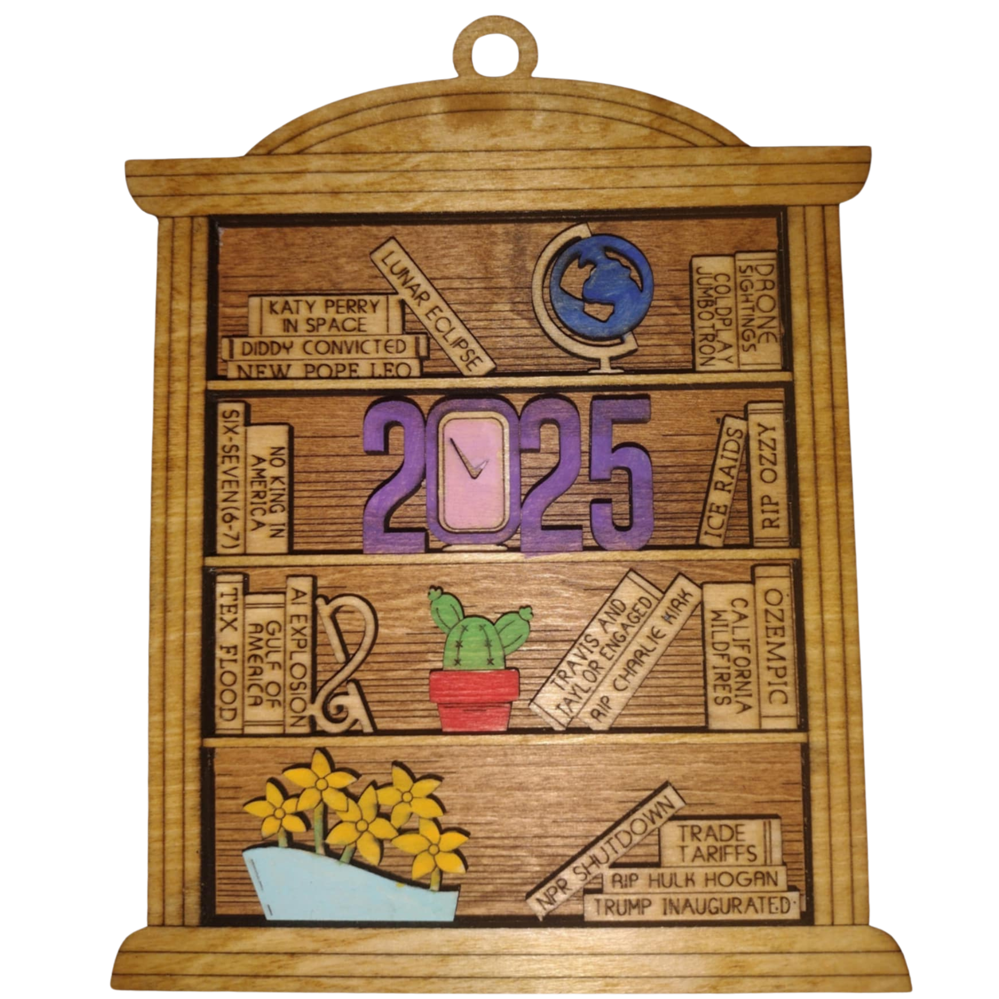 2025 Year in Review — Handcrafted Bookshelf Ornament