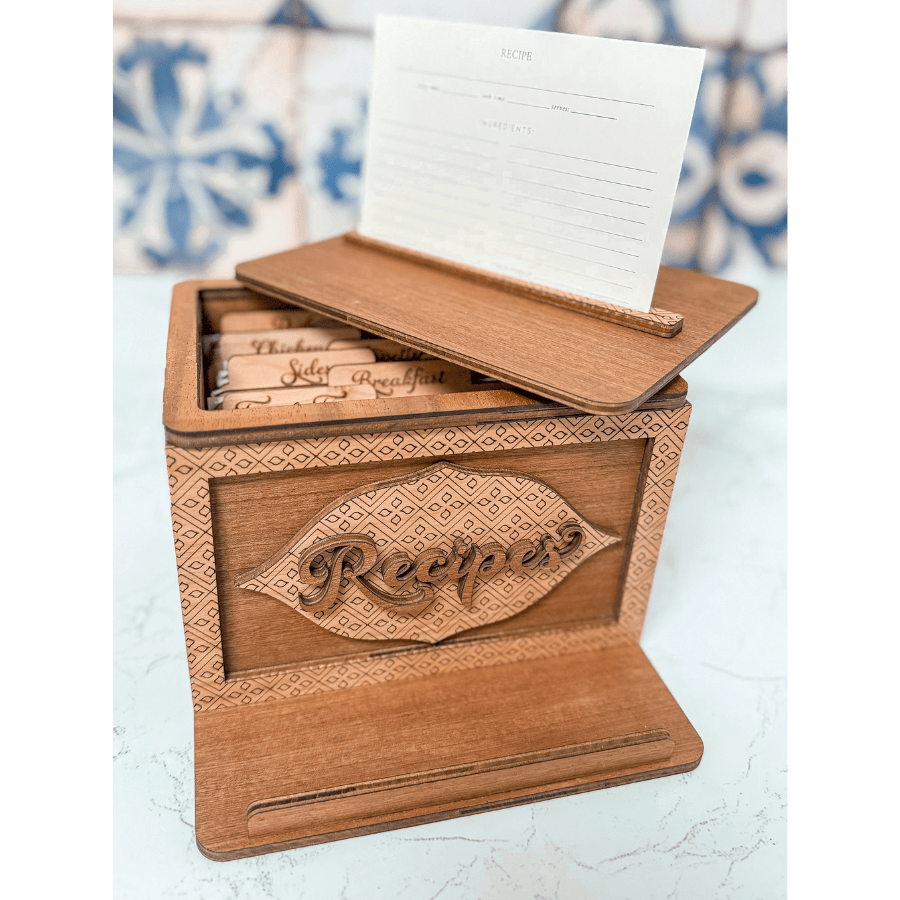 Wooden Recipe Box