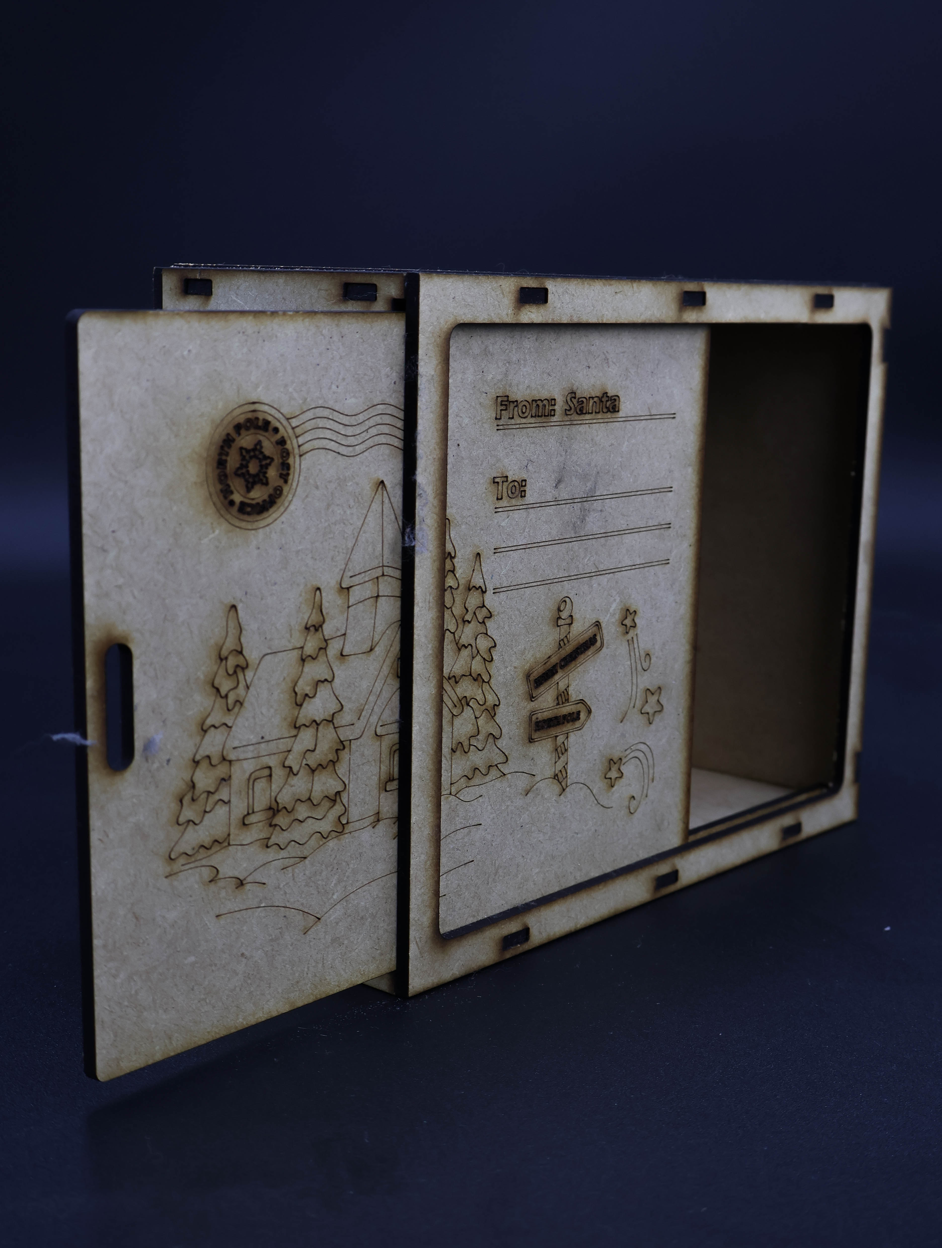 🎄 Caja Postal Navideña de Madera