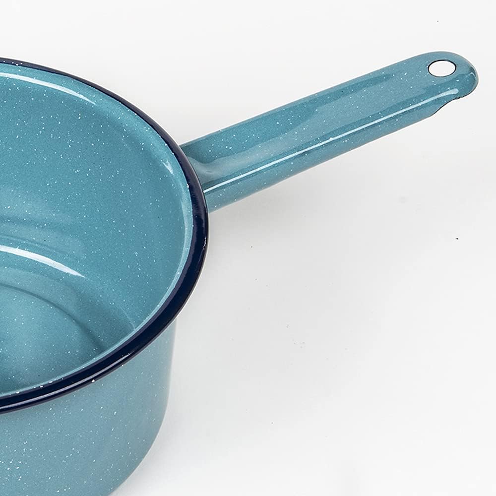 Enamel on Steel 2-quart Sauce Pan (Blue Color) - Outdoor & Indoor - Dishwasher Safe