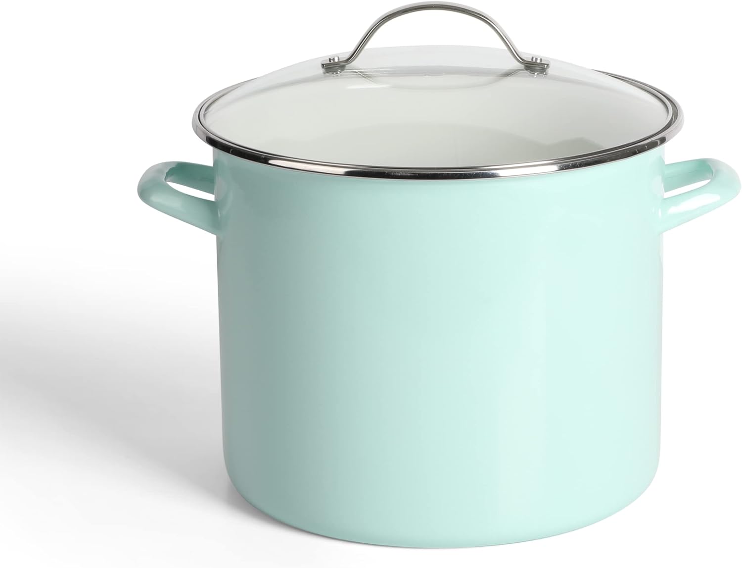 Thayer 12-Quart Enamel On Steel Scratch Resistant Stock Pot w/Lid - Martha Blue