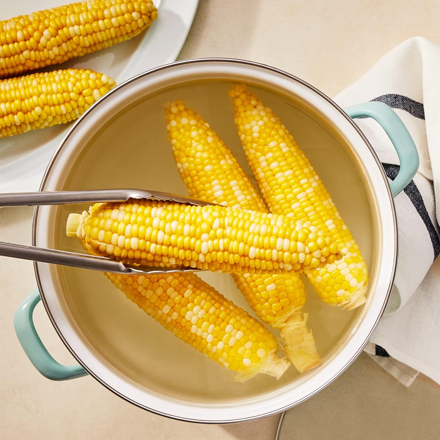 Thayer 12-Quart Enamel On Steel Scratch Resistant Stock Pot w/Lid - Martha Blue