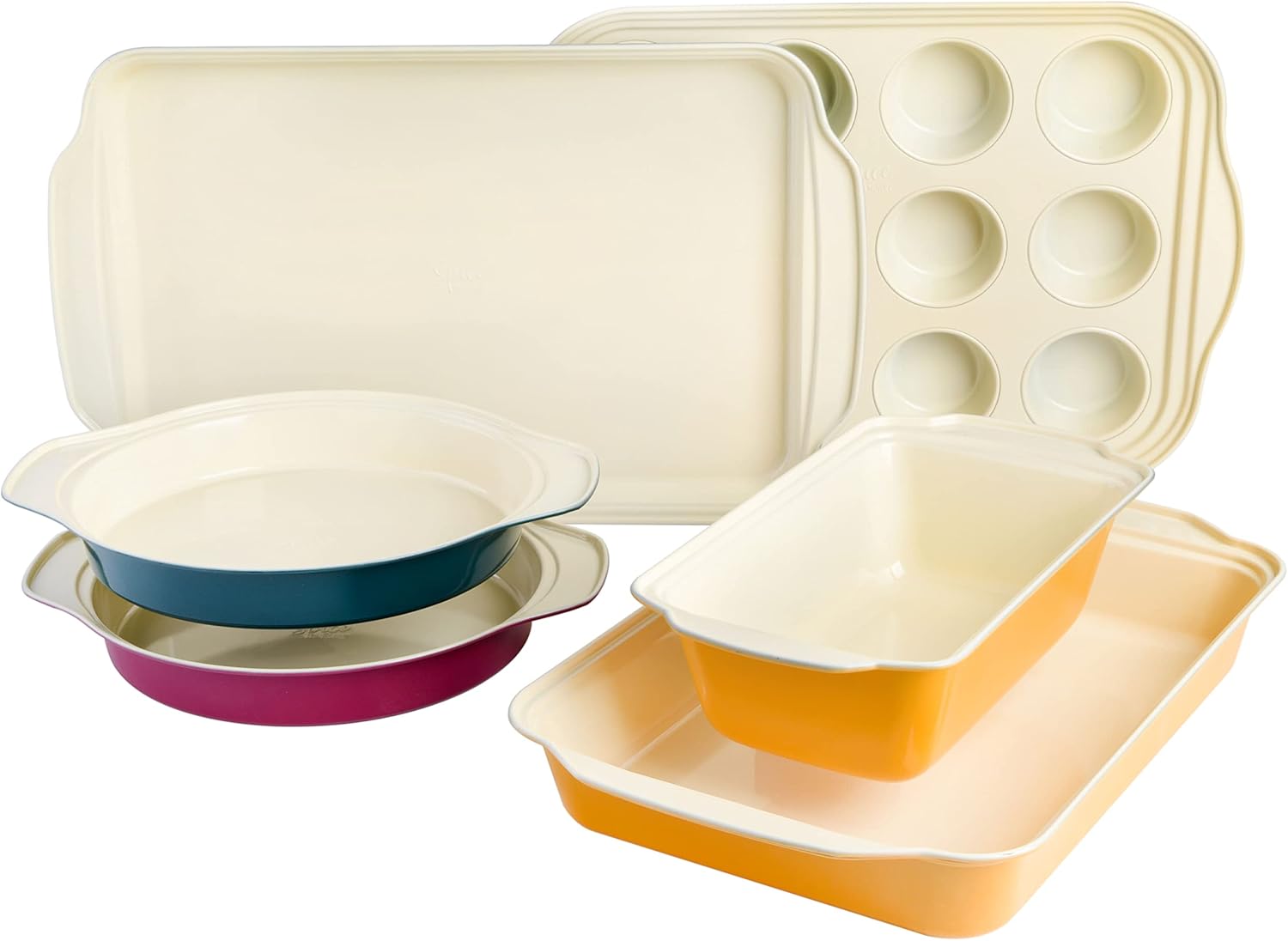 Nonstick Ceramic Savory Saffron 6 Piece Carbon Steel Bakeware Set - Assorted Colors 