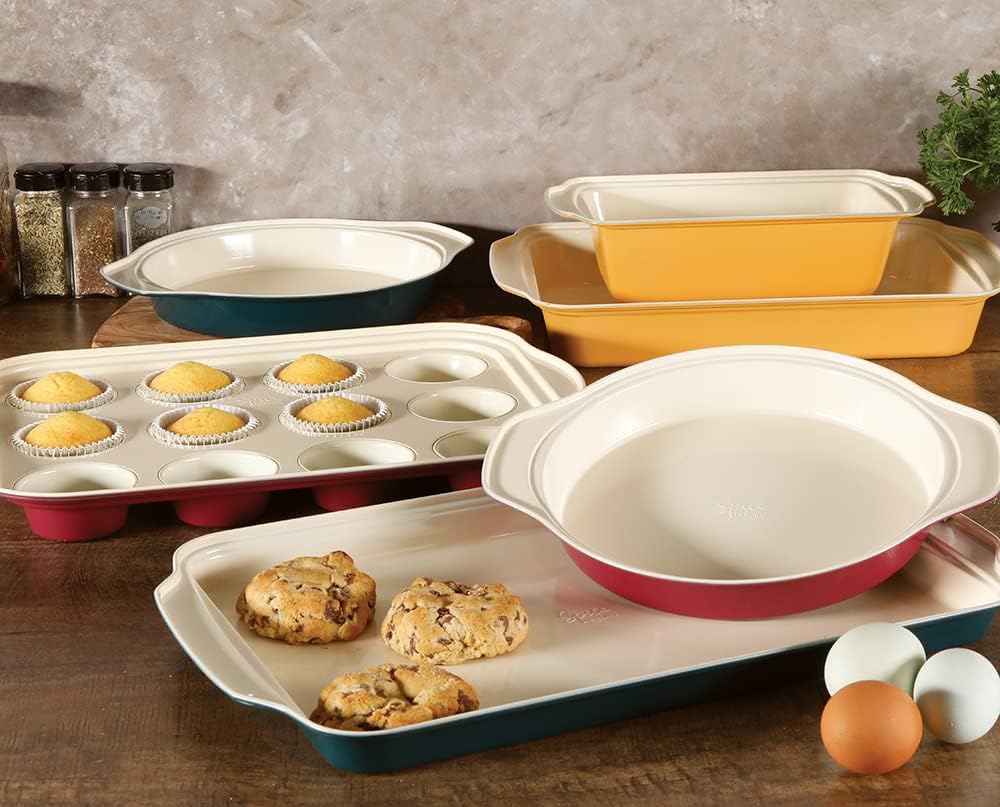 Nonstick Ceramic Savory Saffron 6 Piece Carbon Steel Bakeware Set - Assorted Colors 