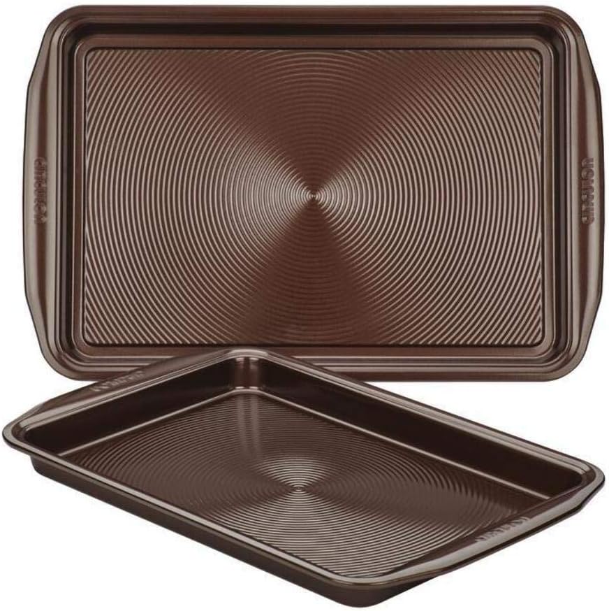 Nonstick Bakeware Set with Nonstick Cookie Sheets / Baking Sheets - 2 Piece, Chocolate Brown , Set (9" x 13" & 10" x 15")