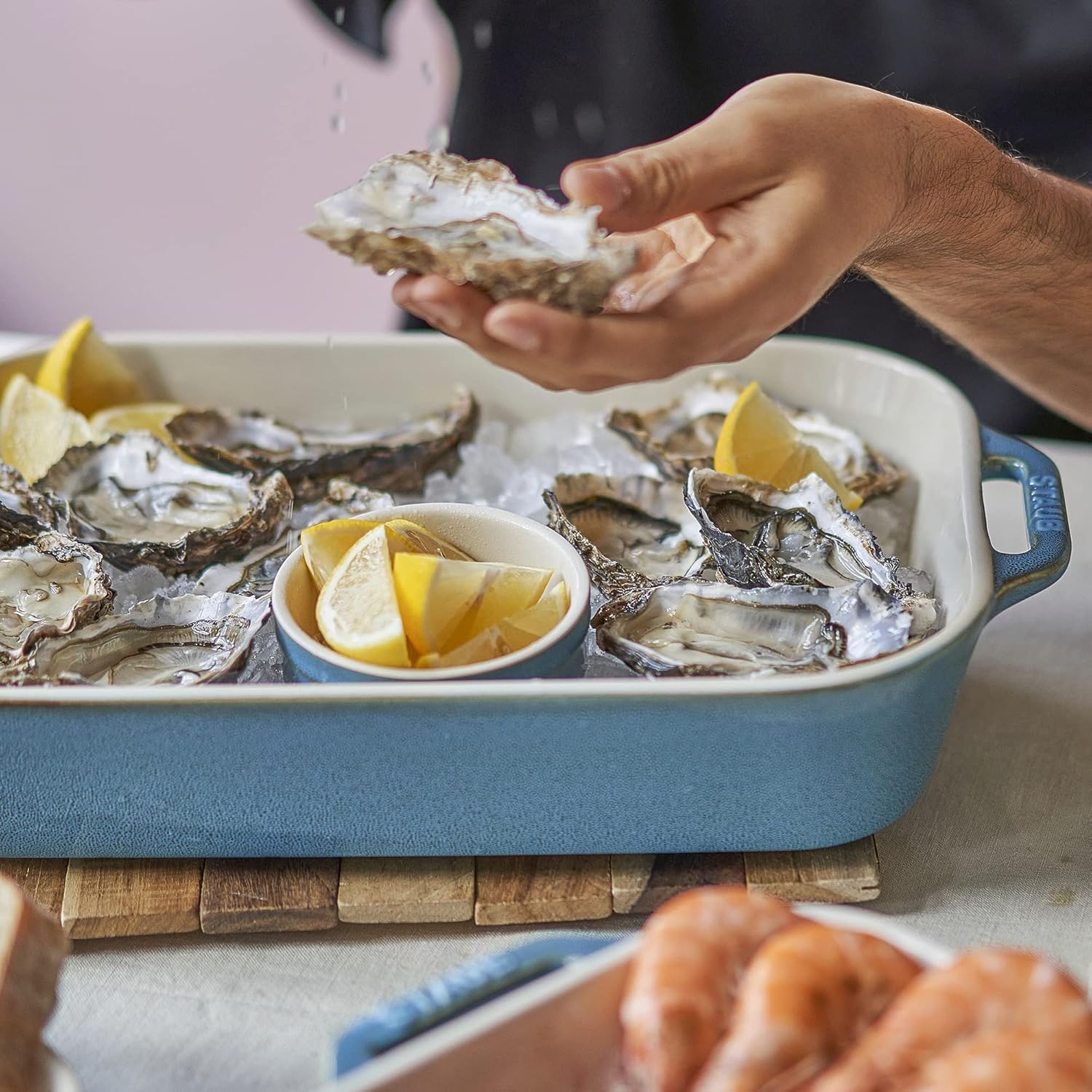 Ceramic Baking Dish Set, 3pc, Rustic Turquoise