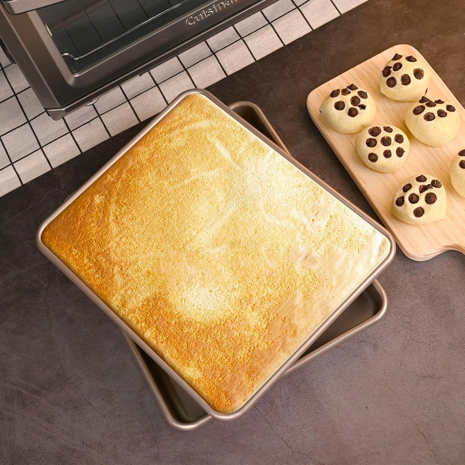 9 x 11 Inch Air Fryer Toaster Oven Tray, Set of 2 Nonstick Heavy Carbon Steel Toaster Baking Pan