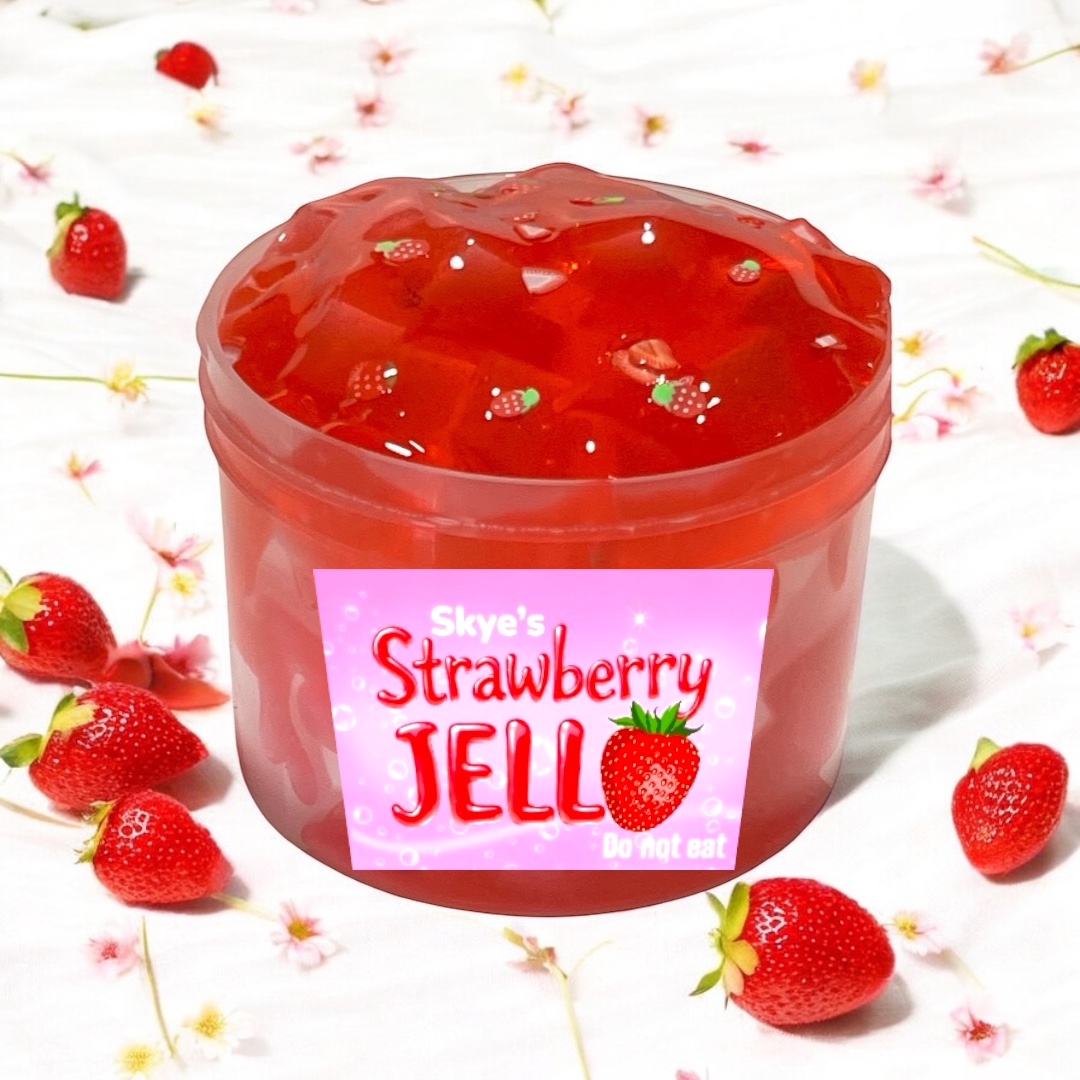 Skye's strawberry jello cube slime. 