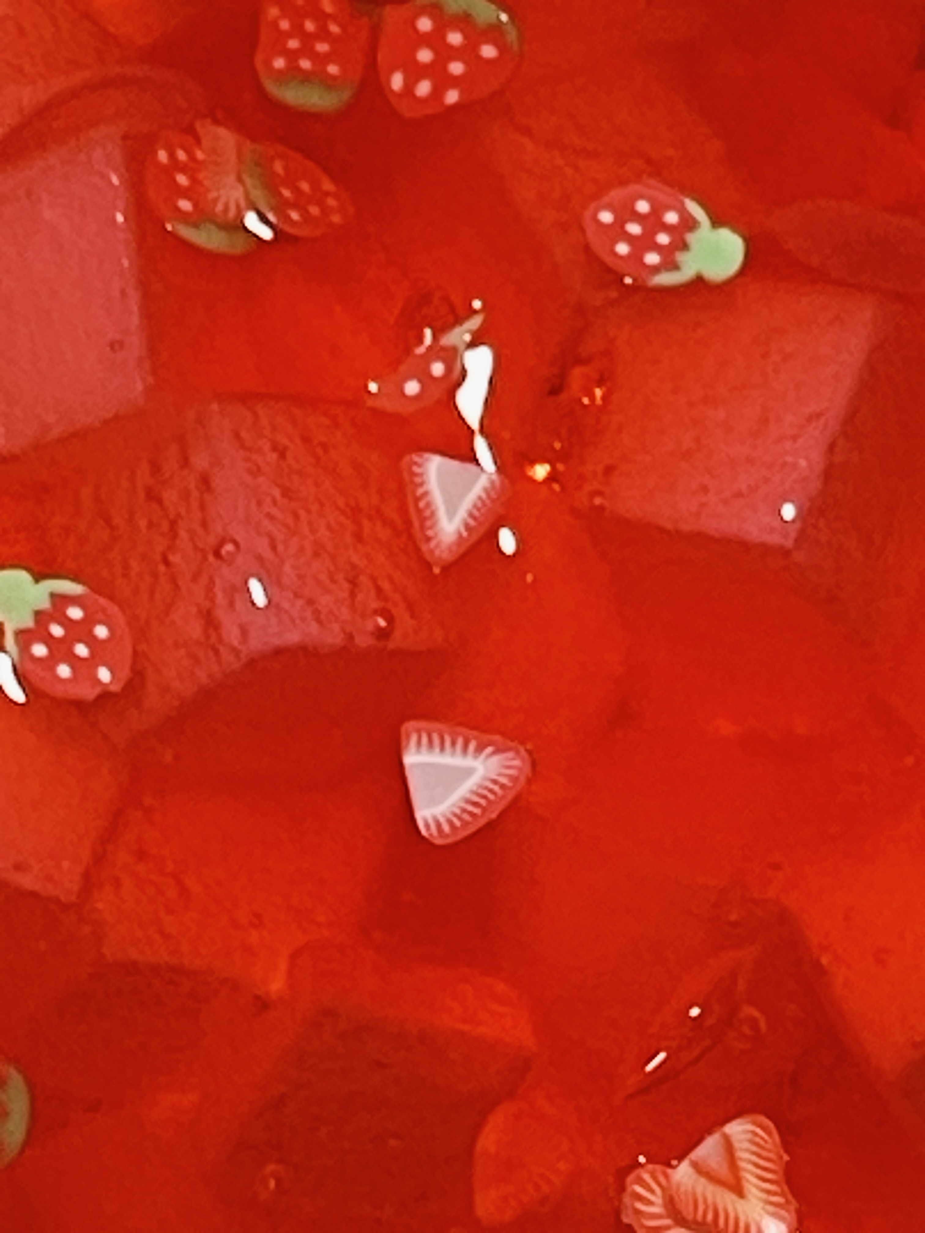 Skye's strawberry jello cube slime. 