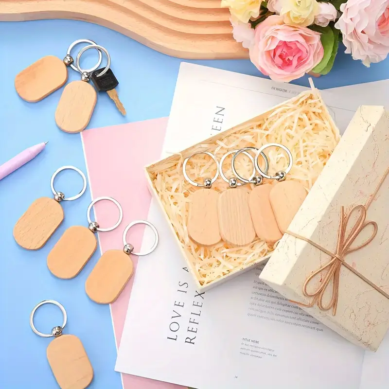 Wooden Keychains (Will add your Custom Text and Logo)