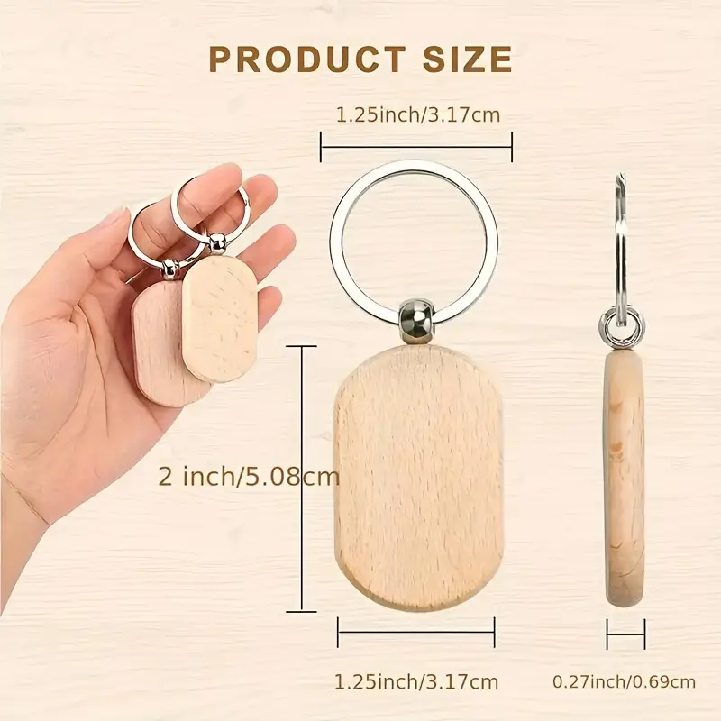 Wooden Keychains (Will add your Custom Text and Logo)
