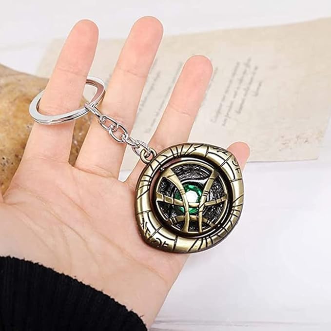 Doctor Strange Eye Agamotto Keychain Silver