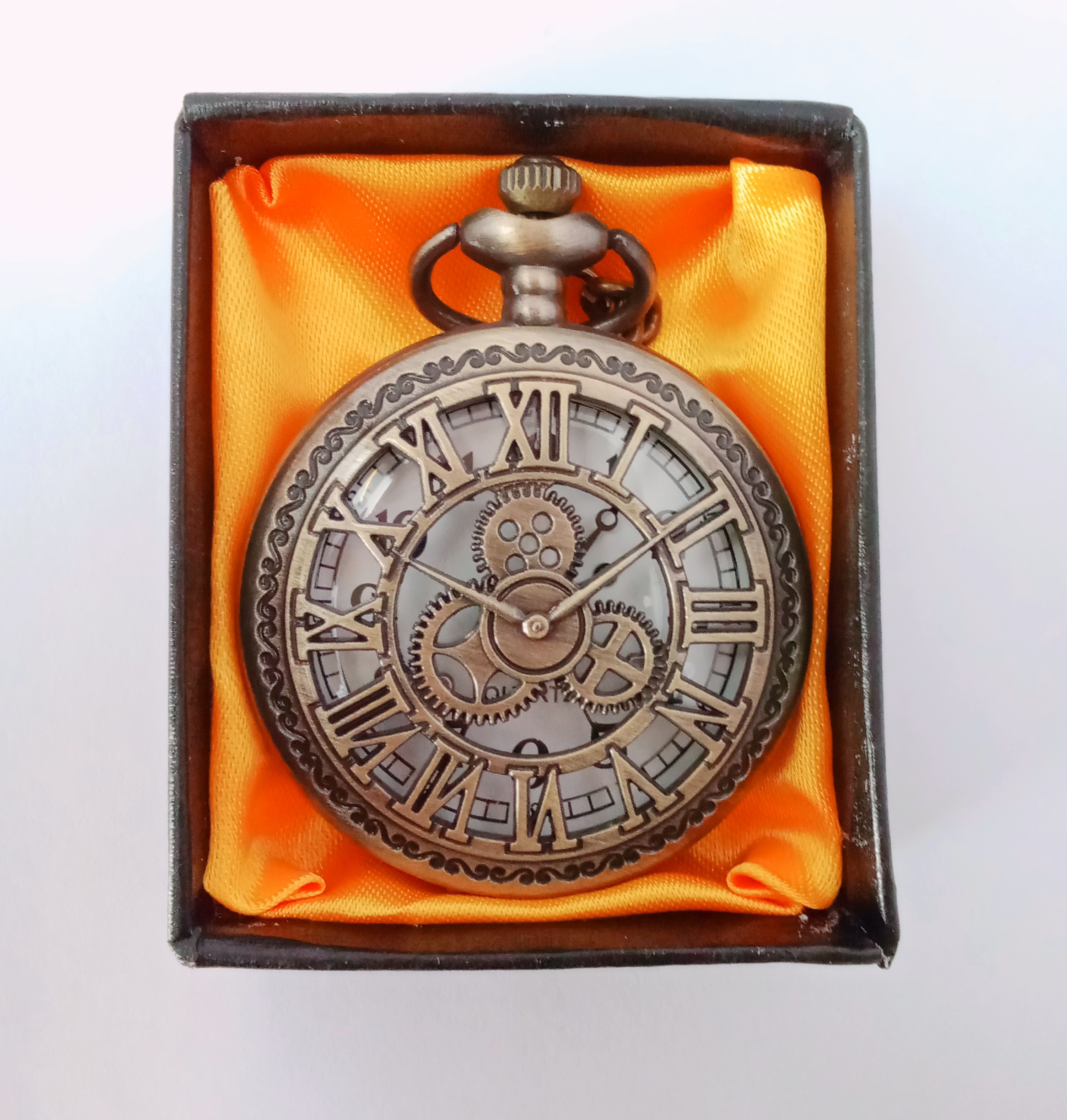 Vintage Mechanical Pocket Watch Keychain