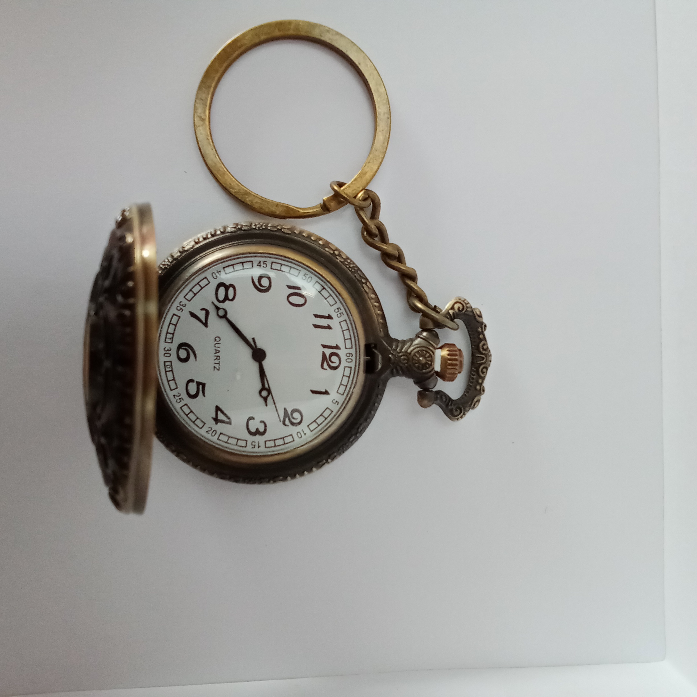 Vintage Mechanical Pocket Watch Keychain
