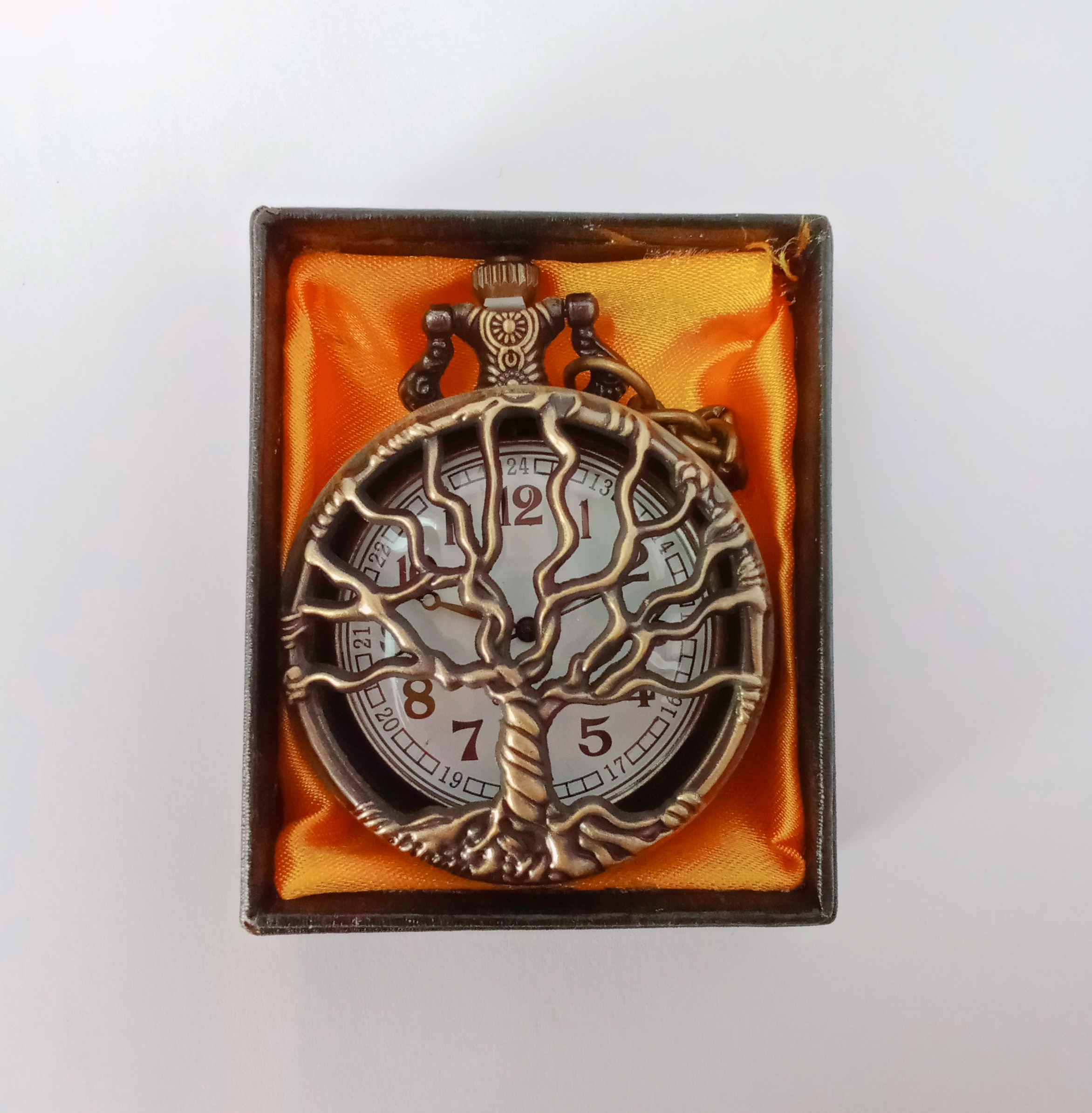 Tree Of Origin Antique Pocket Watch Keychain 