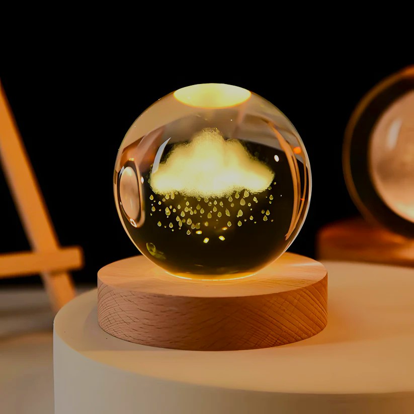 Rain Cloud 3D Crystal Lamp