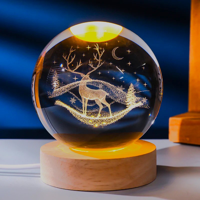 Deer 3D Crystal Lamp
