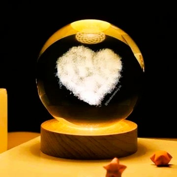 Heart Cloud 3D Crystal Lamp