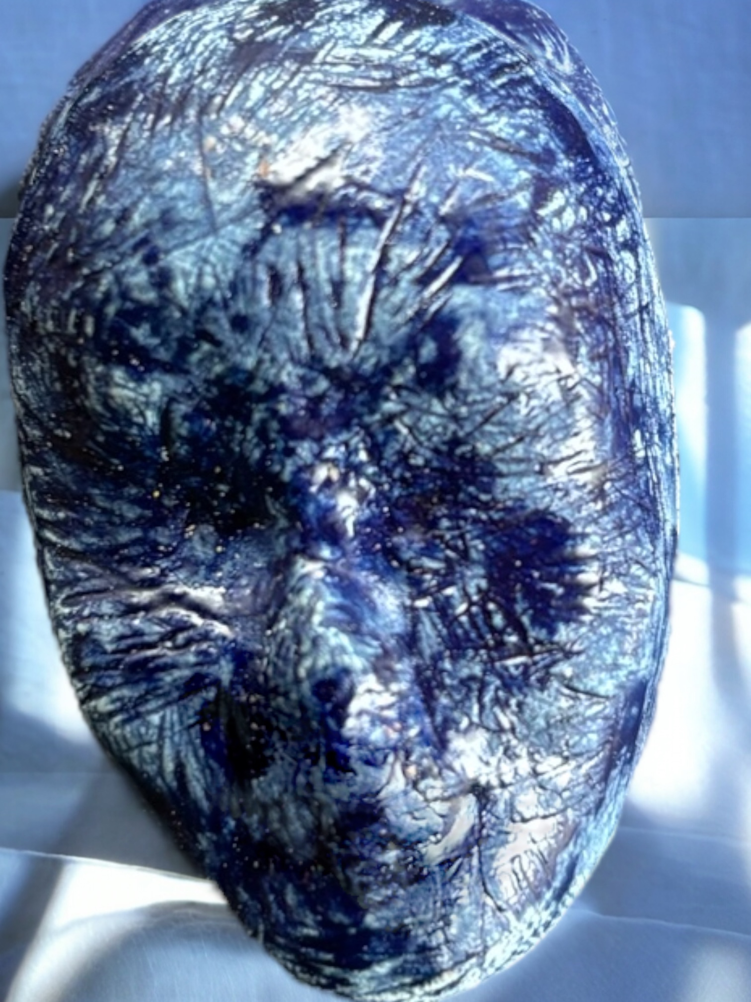 Broche Céramique Indigo